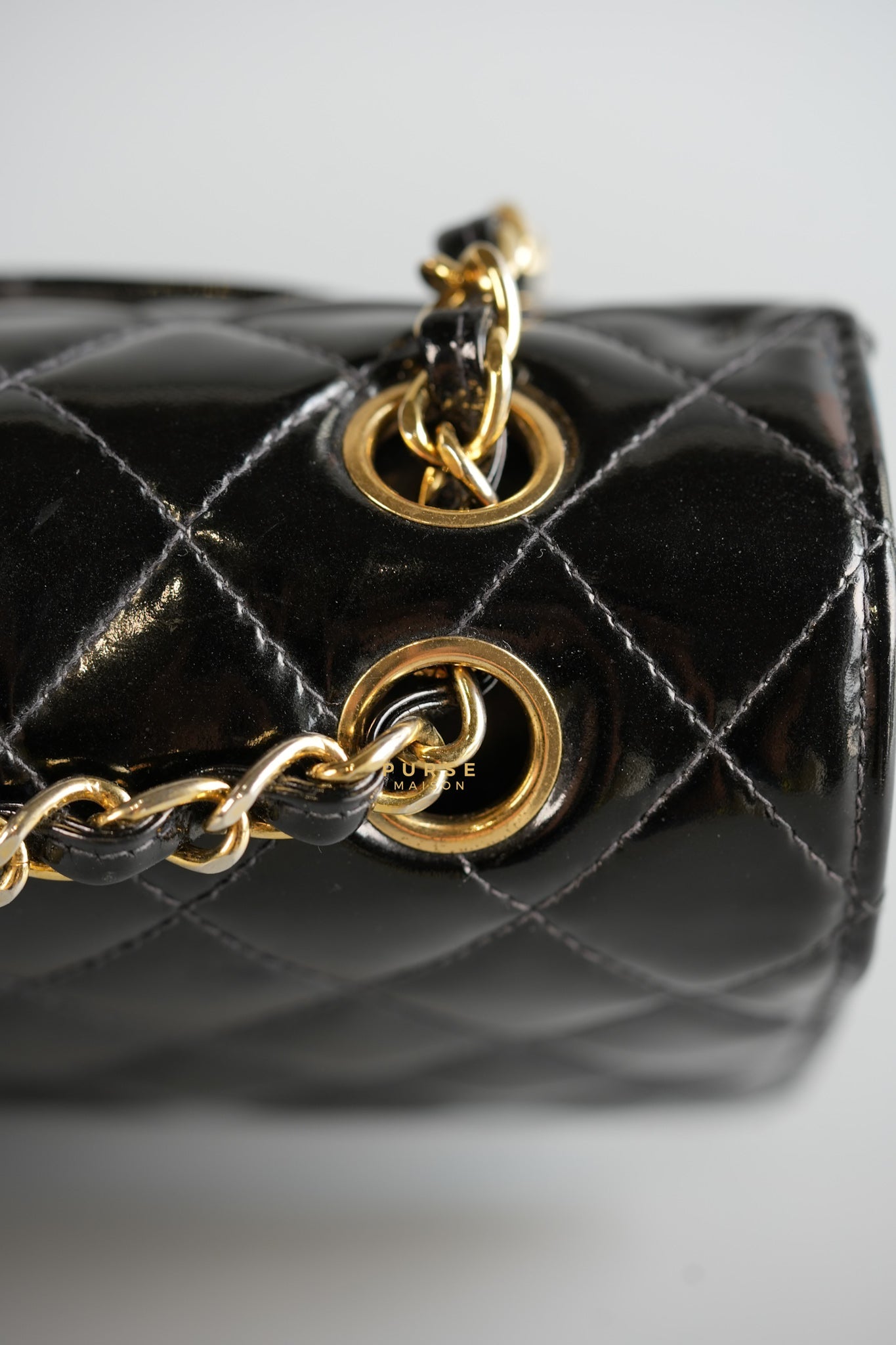 Classic Double Flap Medium in Black Patent Leather and Gold Hardware Series 7 | Purse Maison Luxury Bags Shop