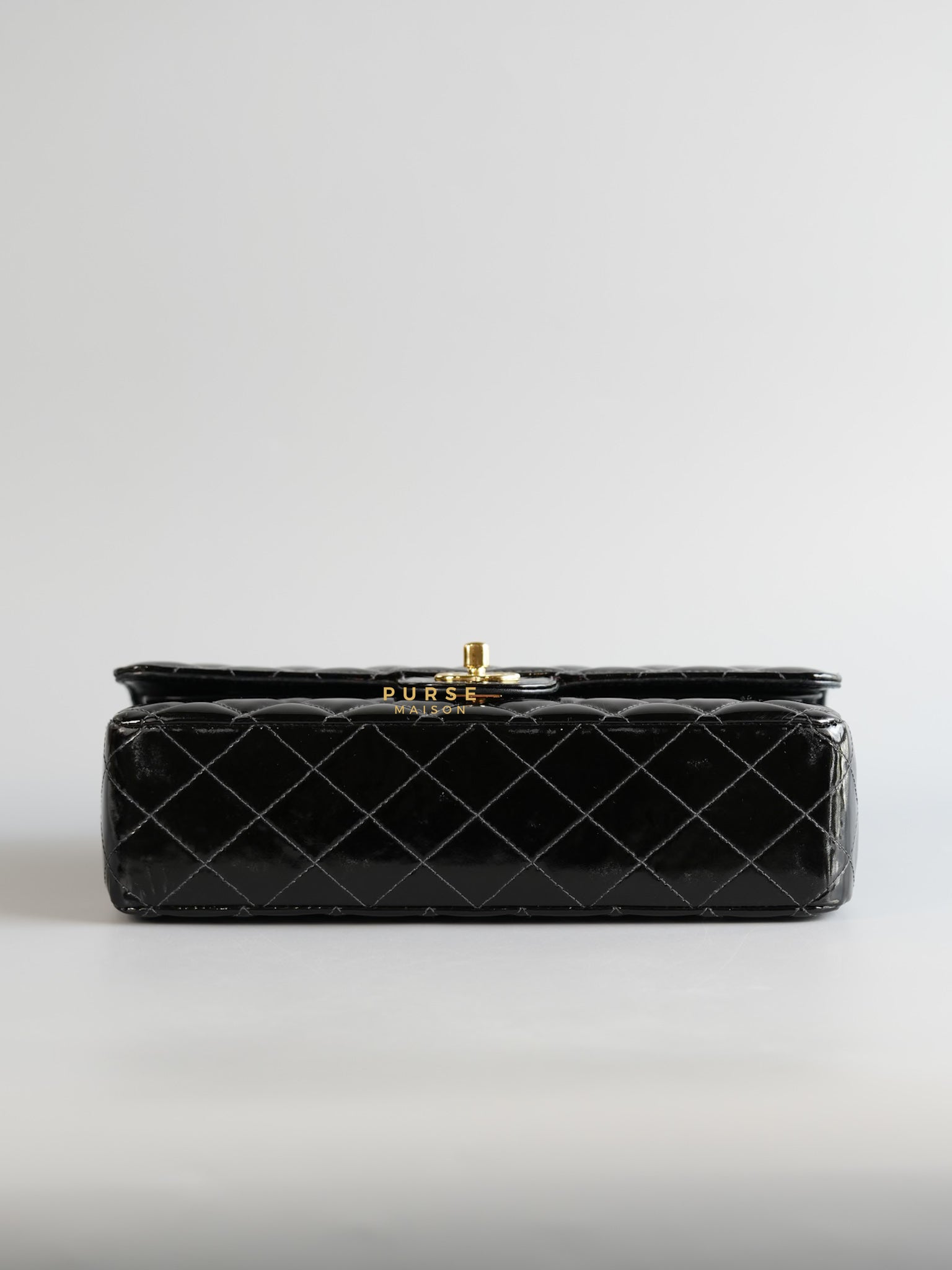 Classic Double Flap Medium in Black Patent Leather and Gold Hardware Series 7 | Purse Maison Luxury Bags Shop