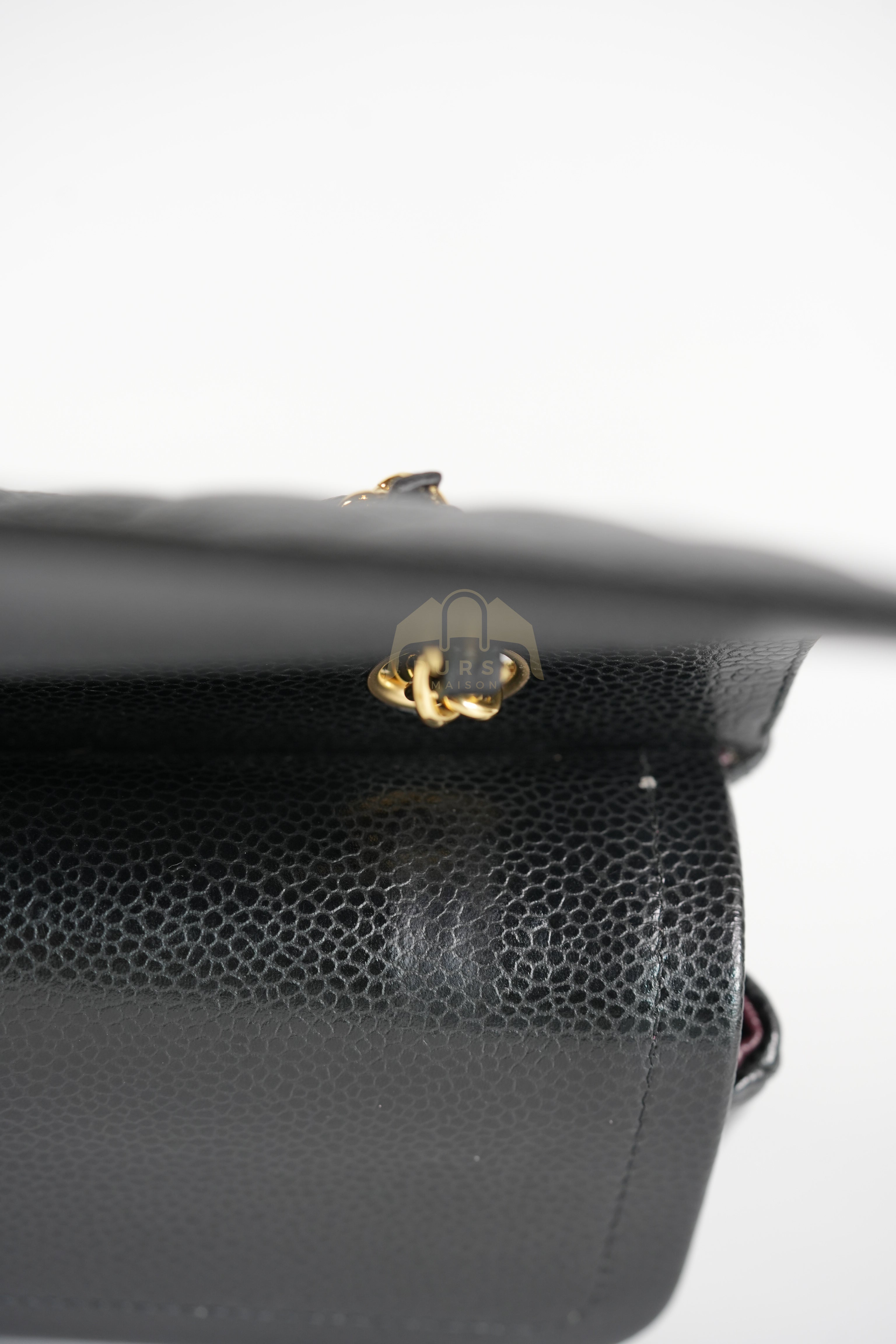 Classic Double Flap Medium in Black Quilted Caviar Leather and Gold Hardware Series 25 | Purse Maison Luxury Bags Shop