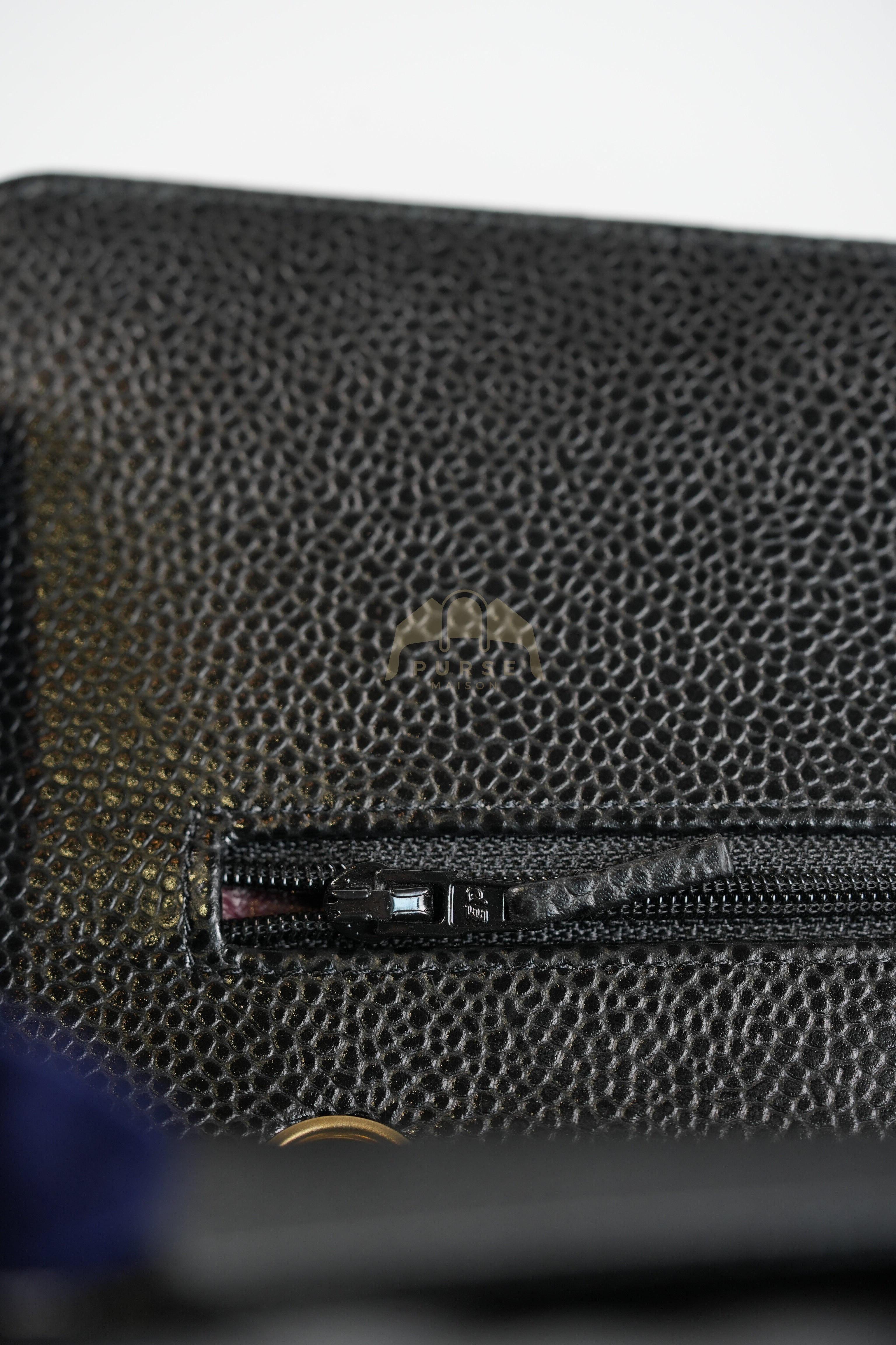 Classic Double Flap Medium in Black Quilted Caviar Leather and Gold Hardware Series 25 | Purse Maison Luxury Bags Shop