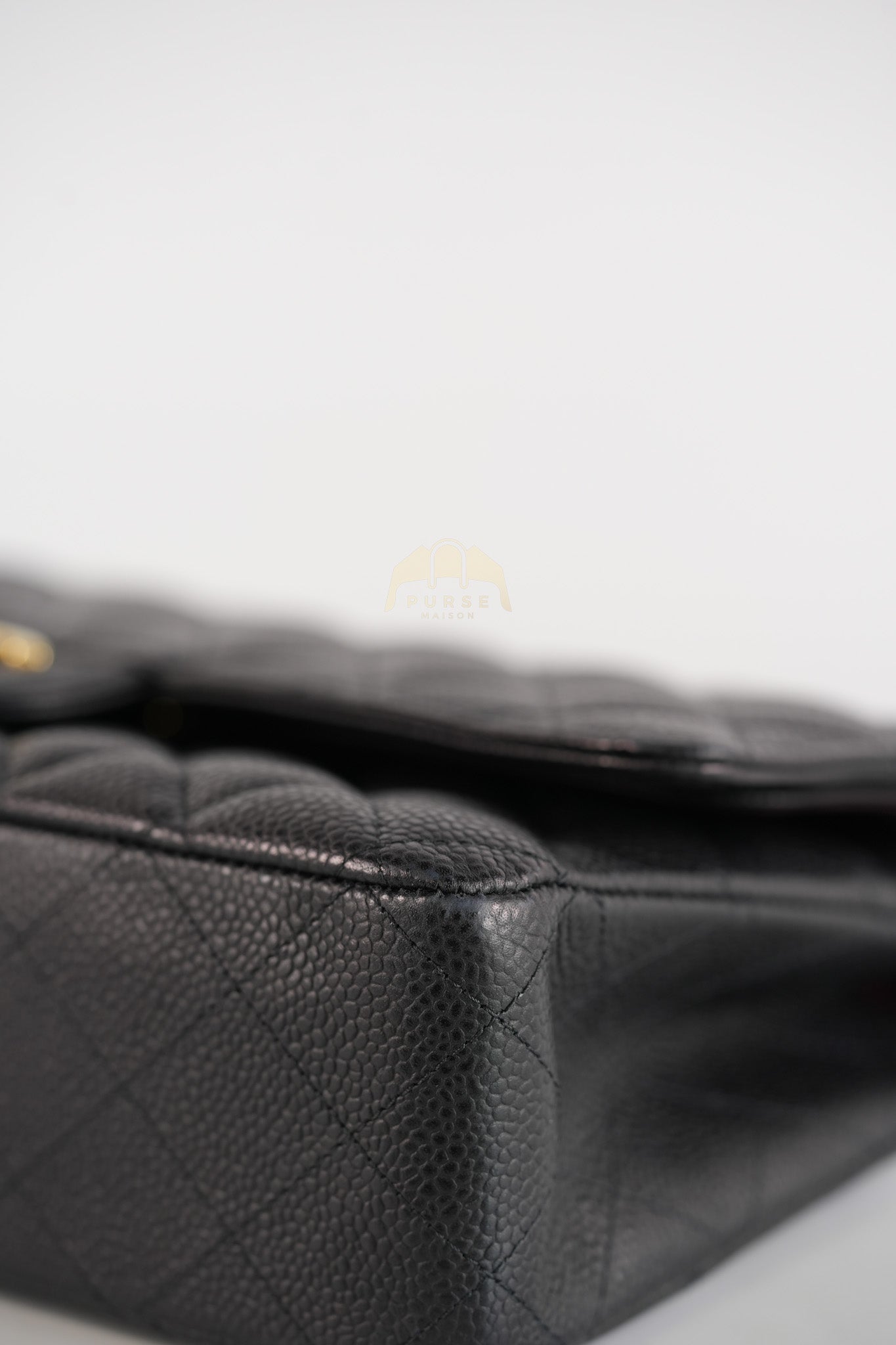 Classic Double Flap Medium in Black Quilted Caviar Leather and Gold Hardware Series 28 | Purse Maison Luxury Bags Shop