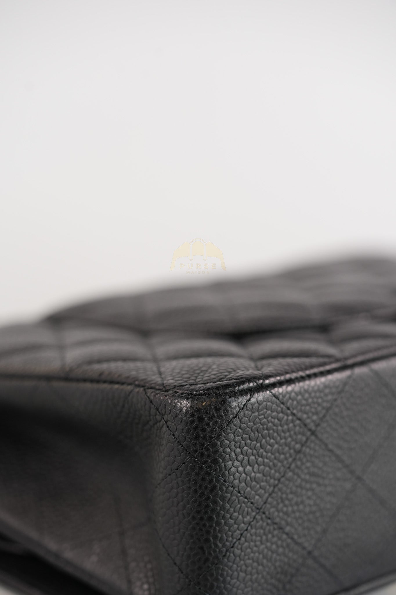 Classic Double Flap Medium in Black Quilted Caviar Leather and Gold Hardware Series 28 | Purse Maison Luxury Bags Shop