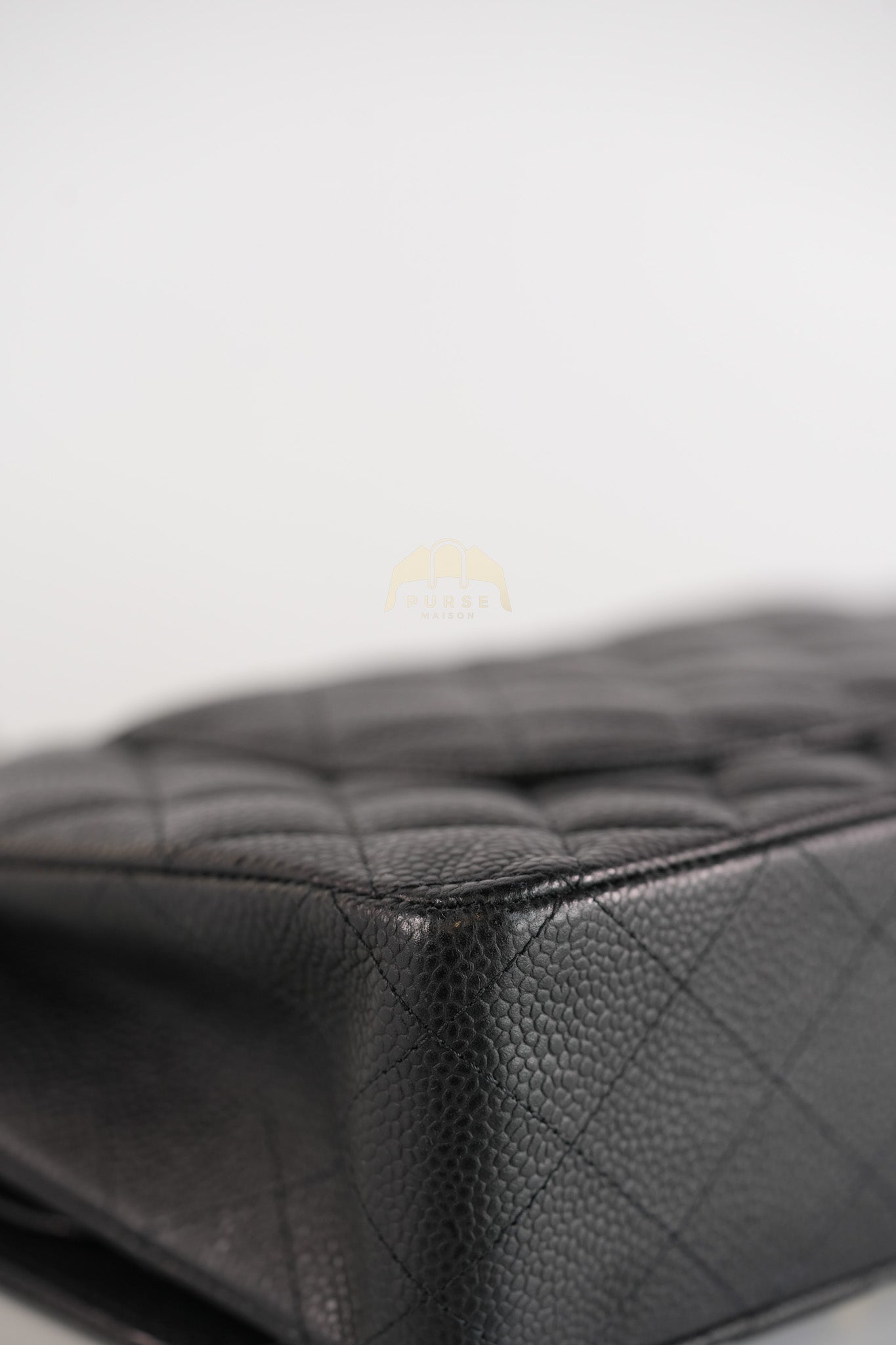 Classic Double Flap Medium in Black Quilted Caviar Leather and Gold Hardware Series 28 | Purse Maison Luxury Bags Shop