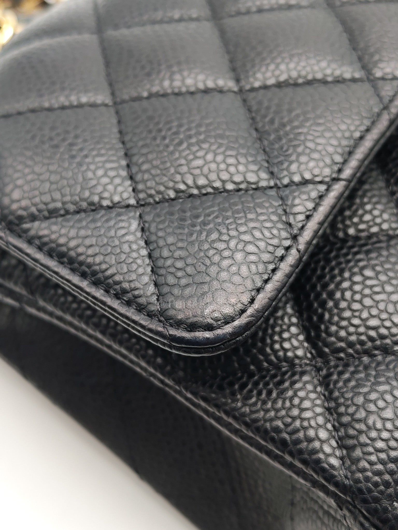 Classic Double Flap Medium in Black Quilted Caviar Leather and Gold Hardware Series 28 | Purse Maison Luxury Bags Shop