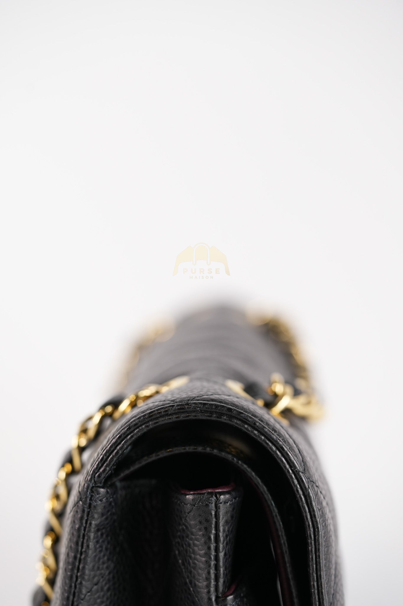 Classic Double Flap Medium in Black Quilted Caviar Leather and Gold Hardware Series 28 | Purse Maison Luxury Bags Shop