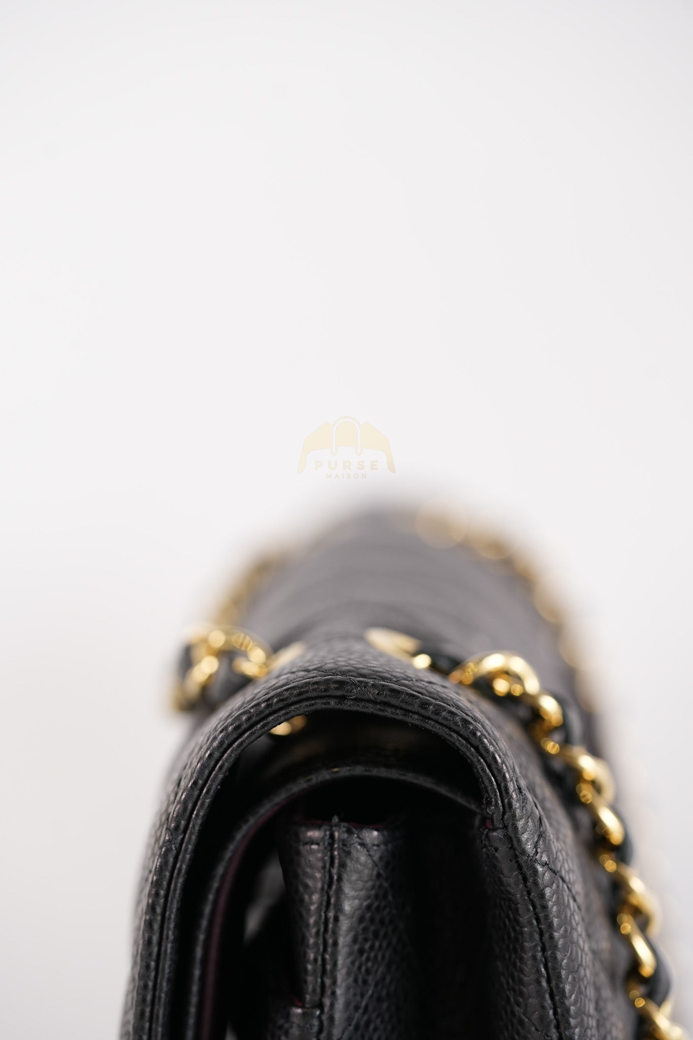 Classic Double Flap Medium in Black Quilted Caviar Leather and Gold Hardware Series 28 | Purse Maison Luxury Bags Shop