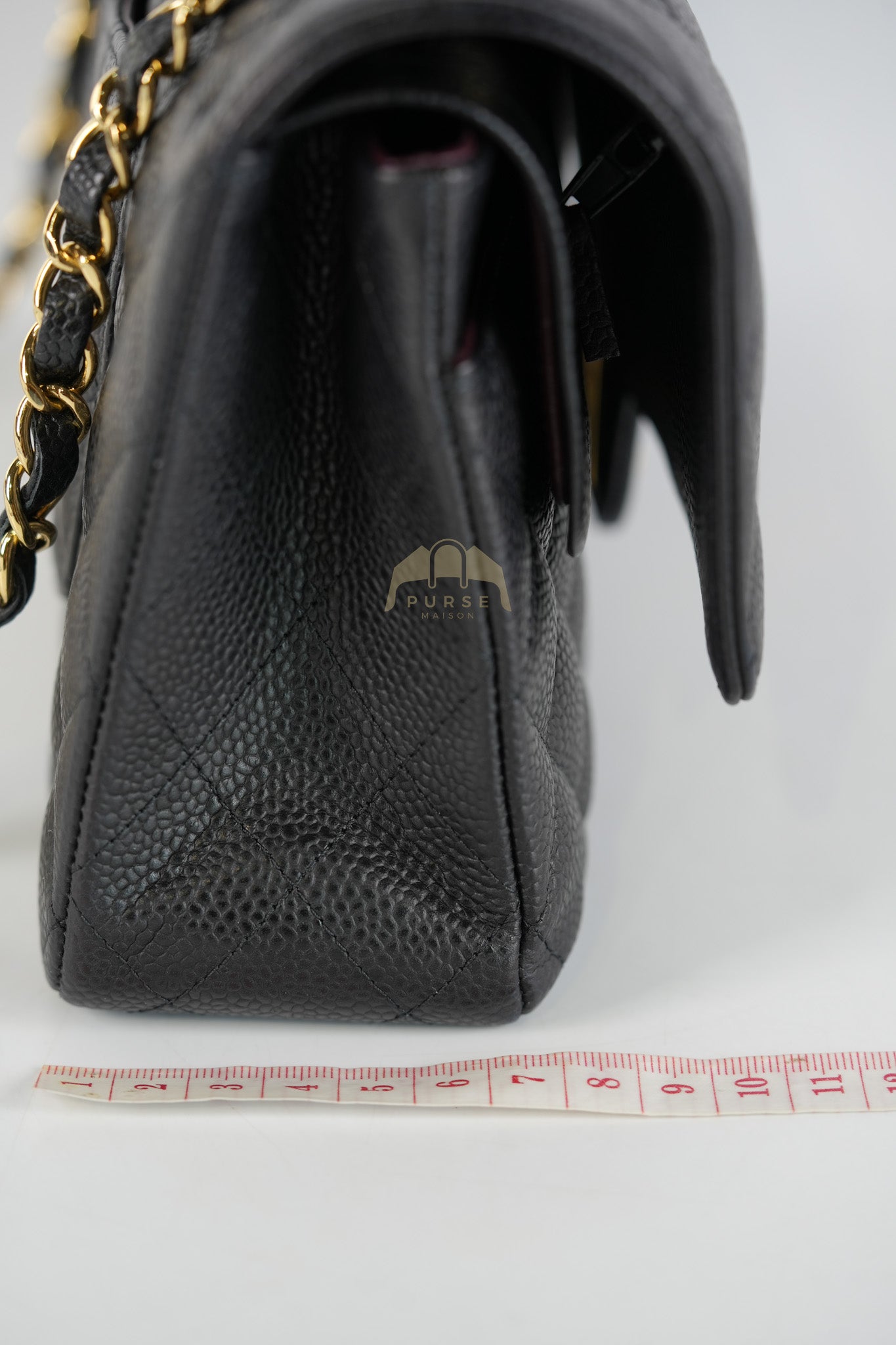 Classic Double Flap Medium in Black Quilted Caviar Leather and Gold Hardware Series 28 | Purse Maison Luxury Bags Shop