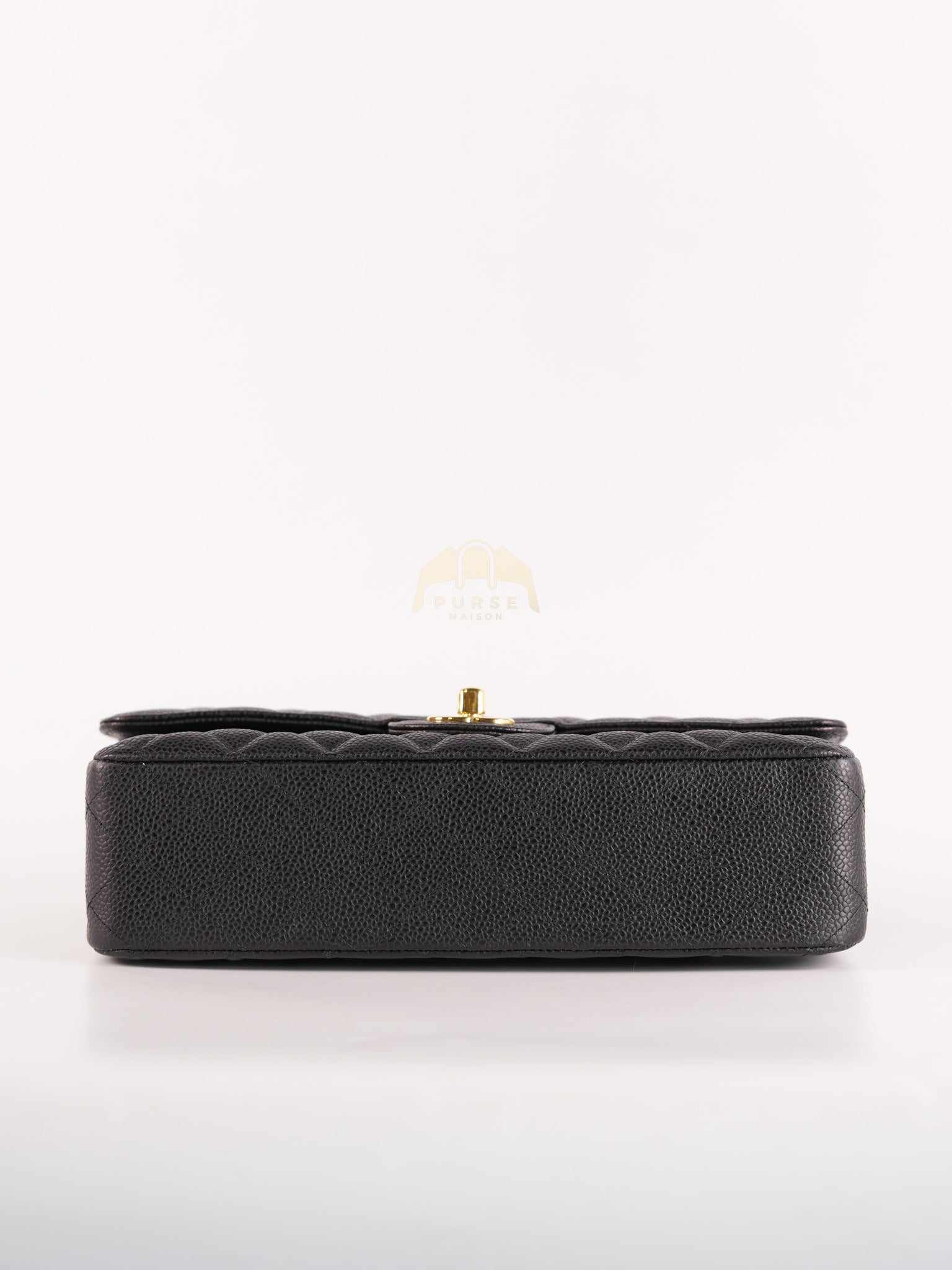 Classic Double Flap Medium in Black Quilted Caviar Leather and Gold Hardware Series 28 | Purse Maison Luxury Bags Shop