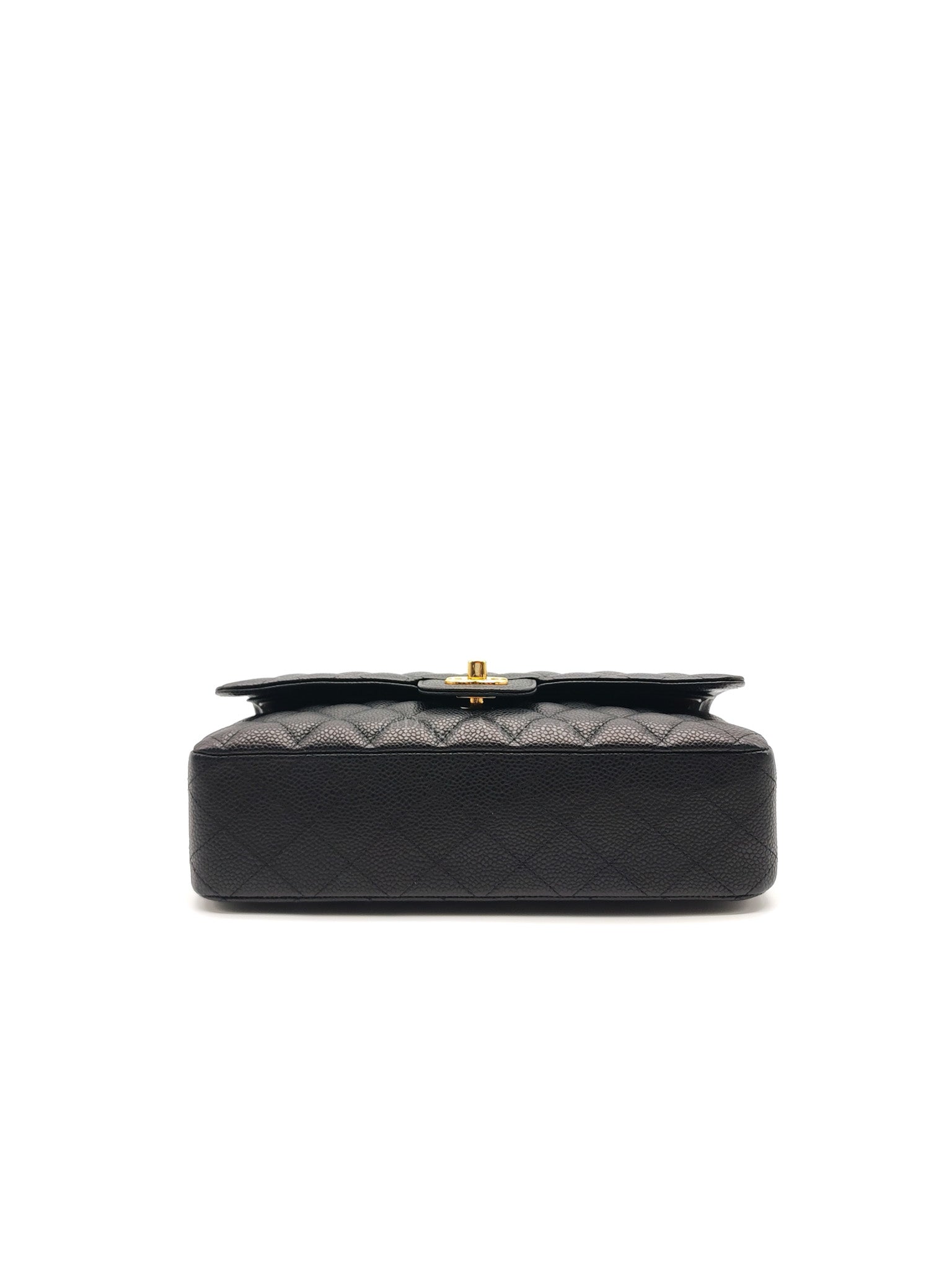Classic Double Flap Medium in Black Quilted Caviar Leather and Gold Hardware Series 28 | Purse Maison Luxury Bags Shop