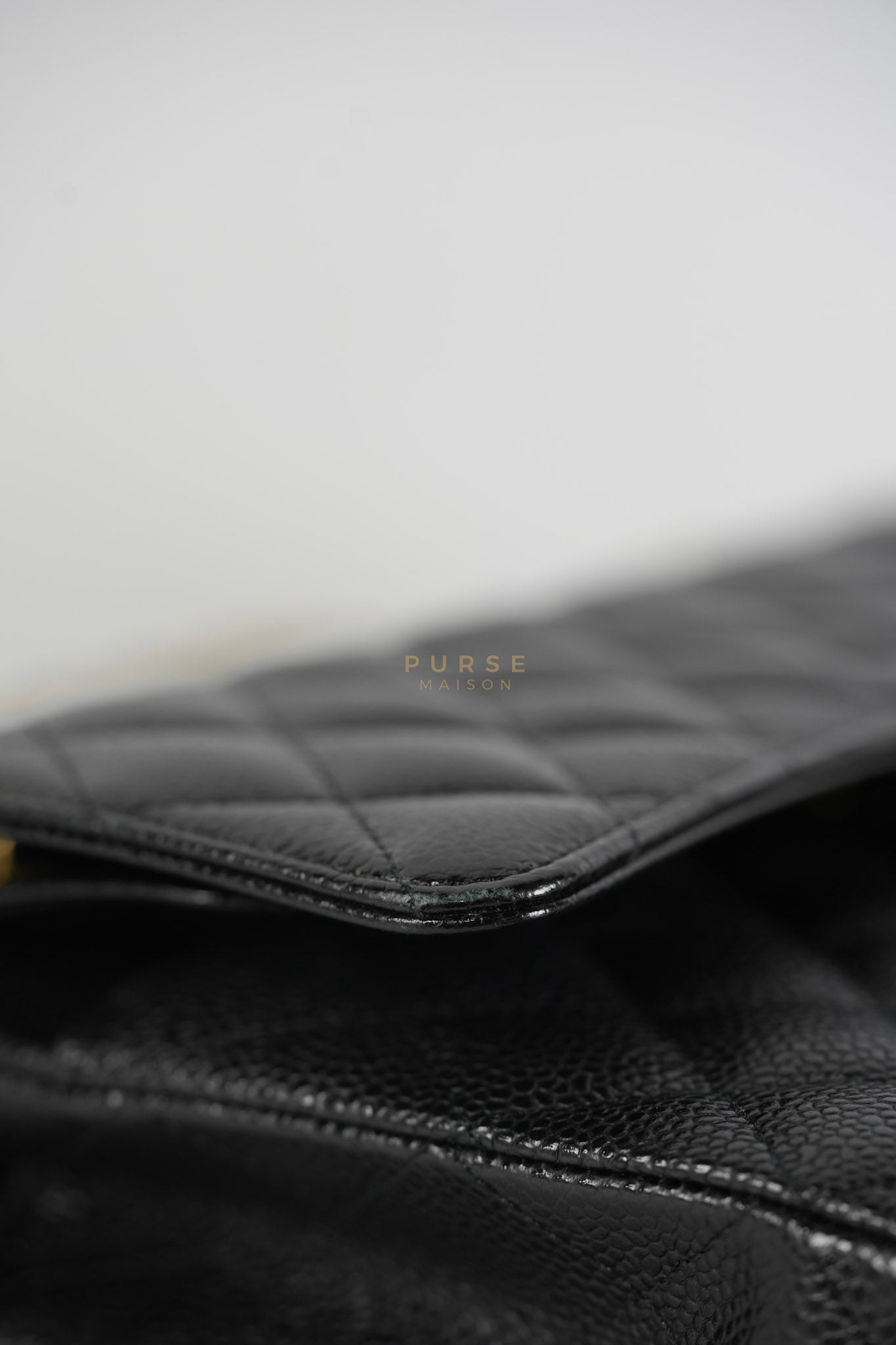 Classic Double Flap Medium in Black Quilted Caviar Leather and Gold Hardware Series 30 | Purse Maison Luxury Bags Shop