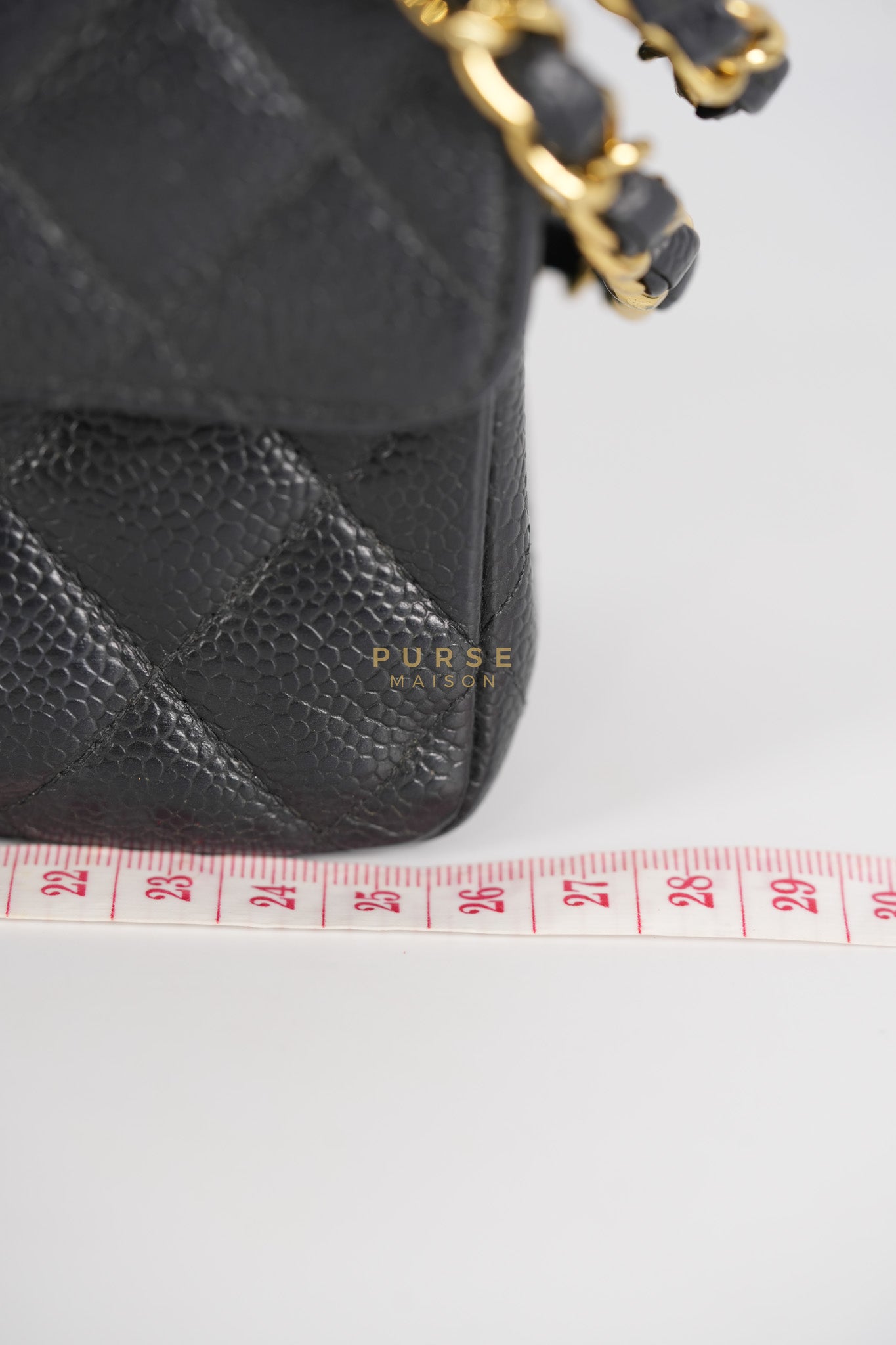 Classic Double Flap Medium in Black Quilted Caviar Leather and Gold Hardware Series 30 | Purse Maison Luxury Bags Shop