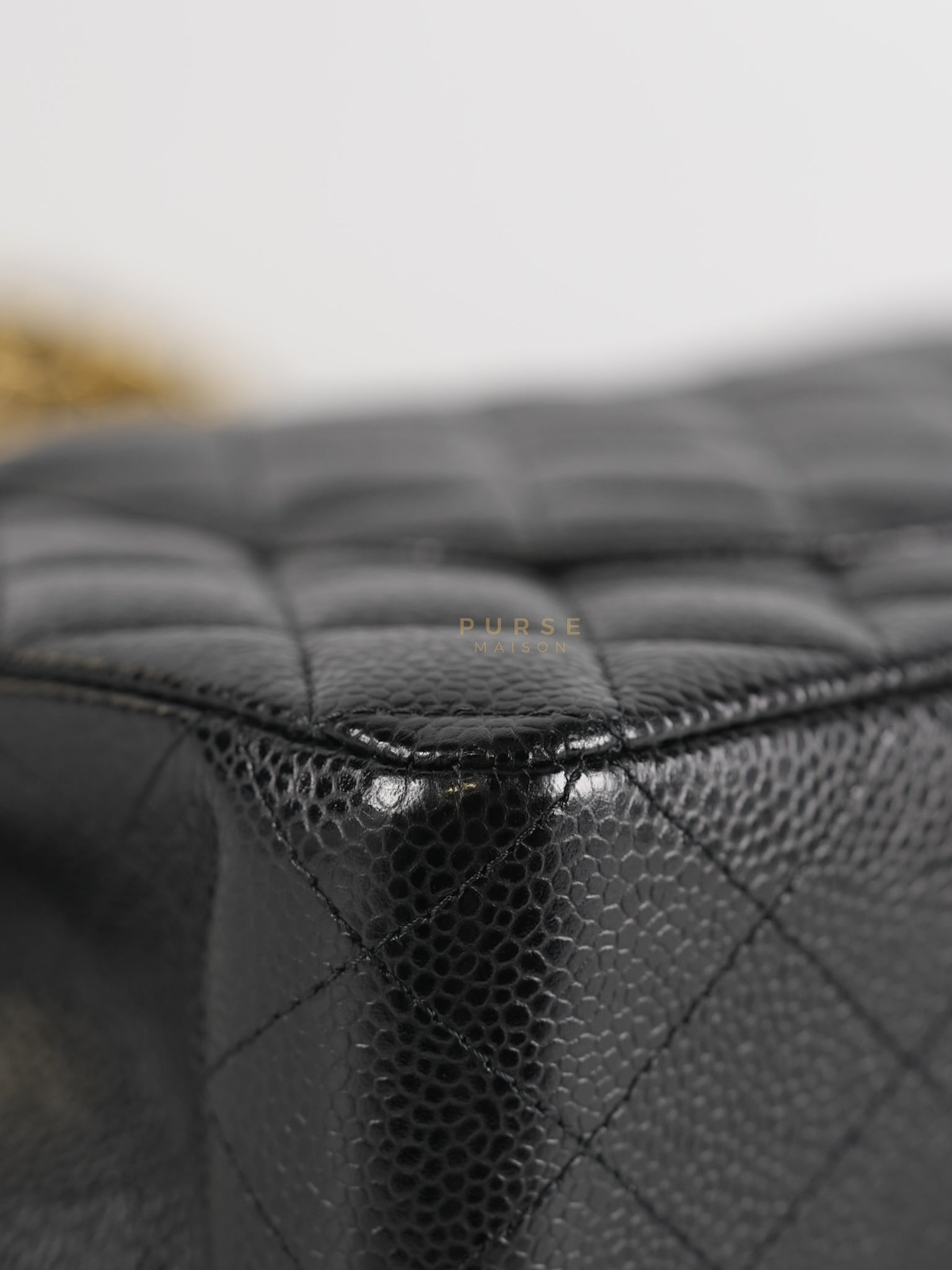 Classic Double Flap Medium in Black Quilted Caviar Leather and Gold Hardware Series 30 | Purse Maison Luxury Bags Shop