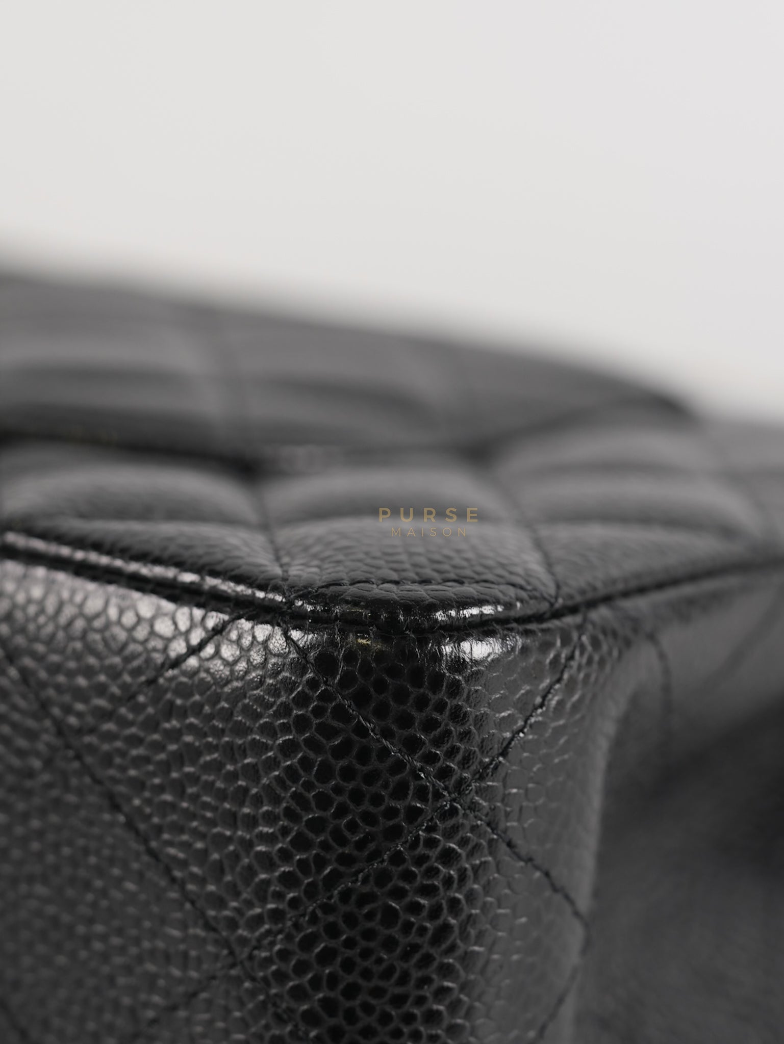 Classic Double Flap Medium in Black Quilted Caviar Leather and Gold Hardware Series 30 | Purse Maison Luxury Bags Shop