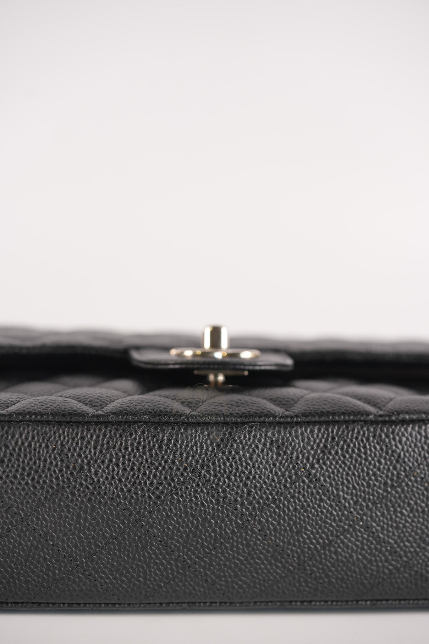 Classic Double Flap Medium in Black Quilted Caviar Leather and Silver Hardware Series 17 | Purse Maison Luxury Bags Shop