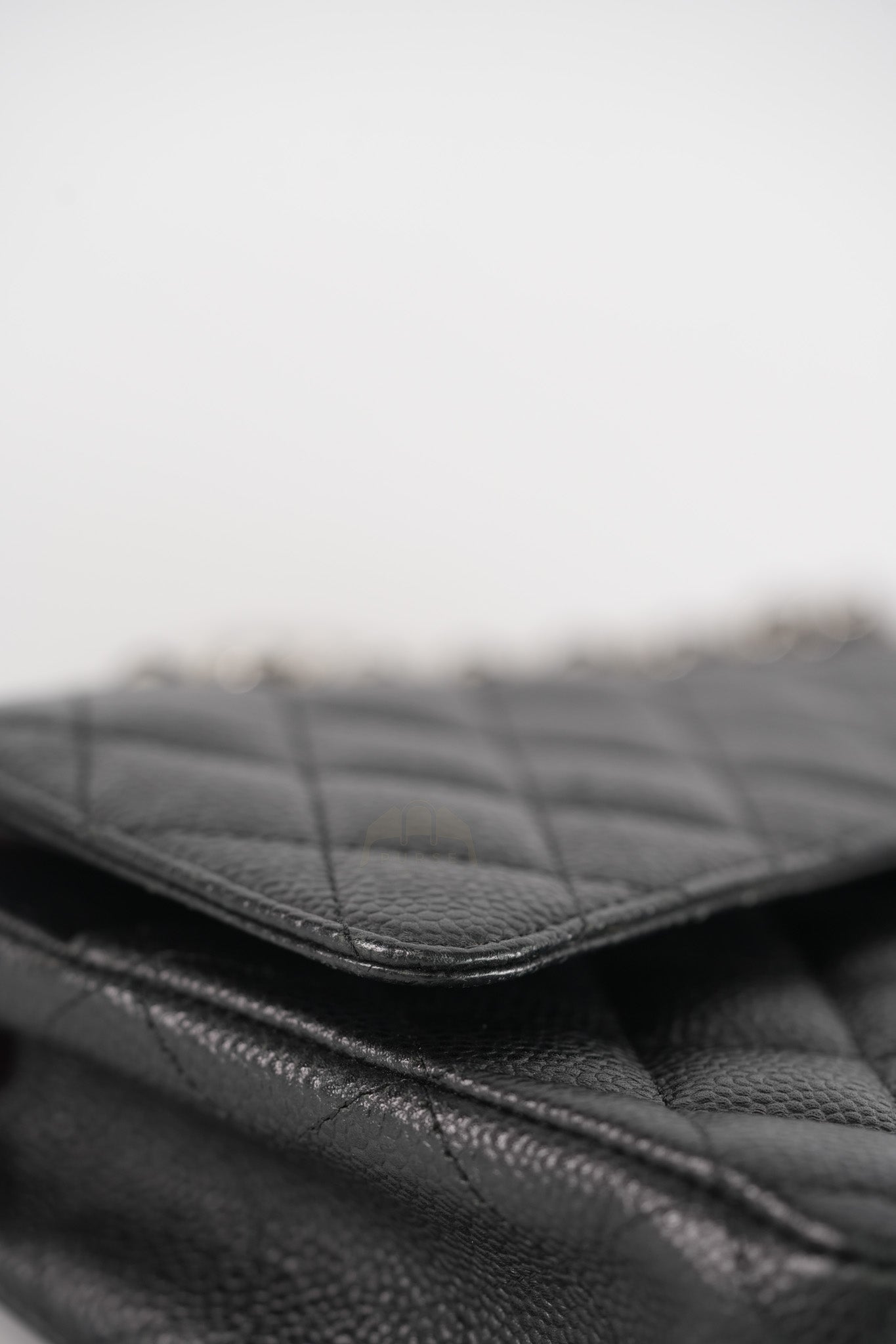 Classic Double Flap Medium in Black Quilted Caviar Leather and Silver Hardware Series 17 | Purse Maison Luxury Bags Shop