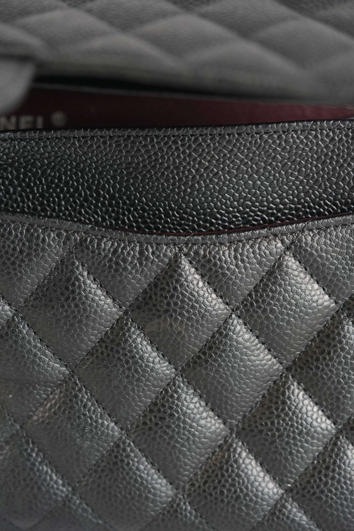 Classic Double Flap Medium in Black Quilted Caviar Leather and Silver Hardware Series 17 | Purse Maison Luxury Bags Shop