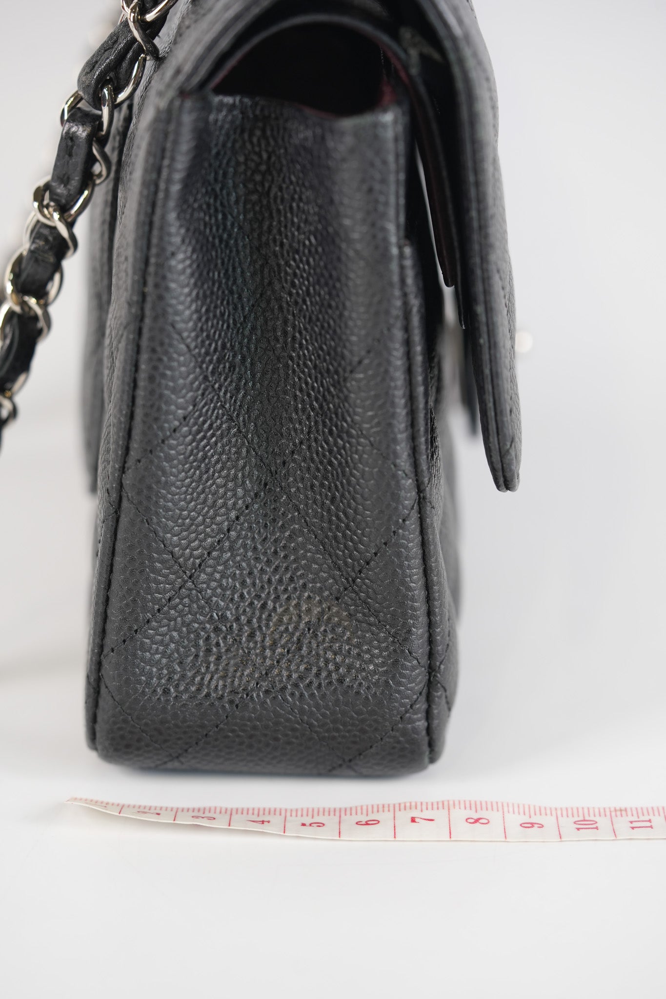 Classic Double Flap Medium in Black Quilted Caviar Leather and Silver Hardware Series 17 | Purse Maison Luxury Bags Shop