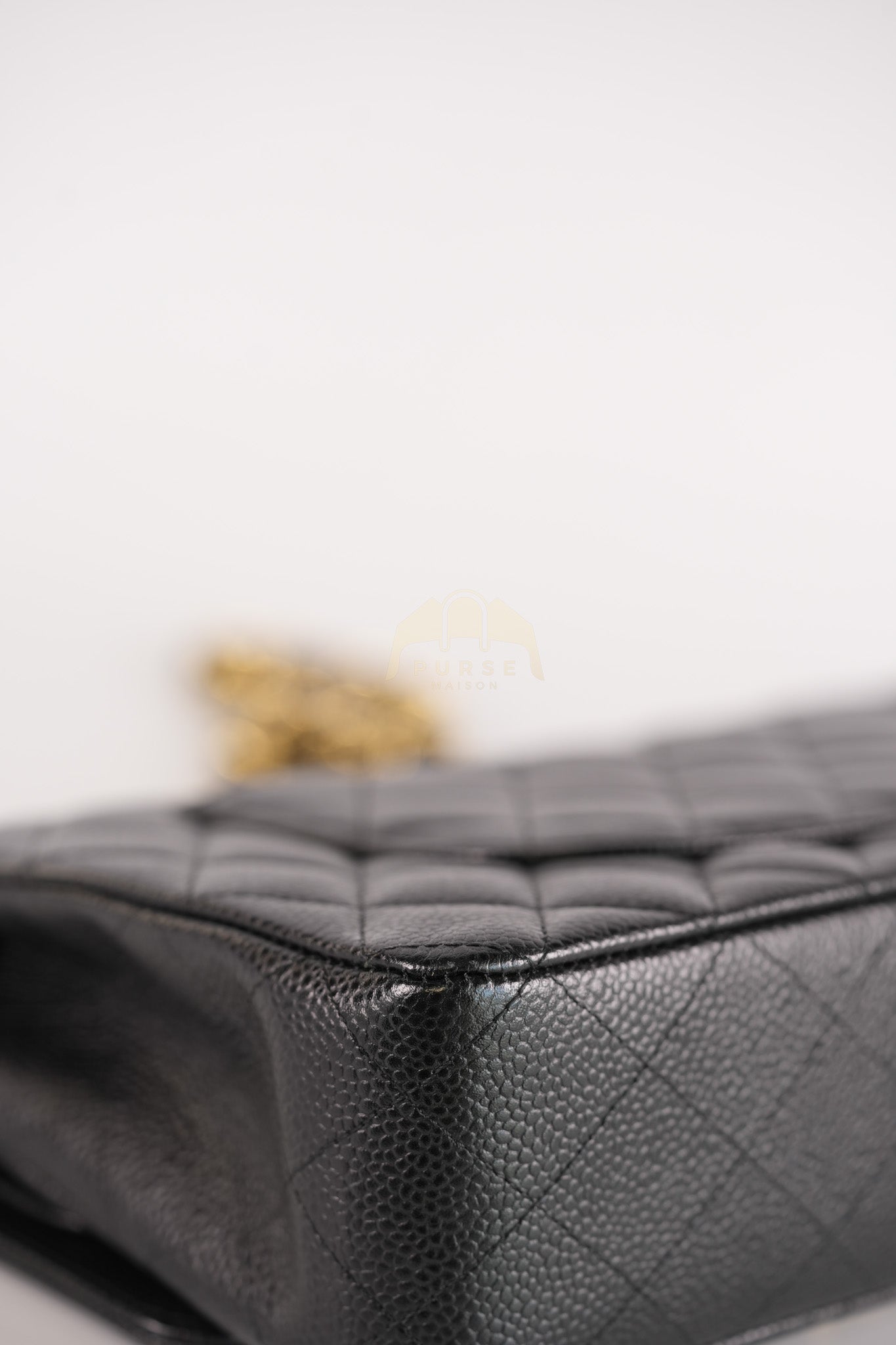Classic Double Flap Medium in Black Quilted Caviar Leather & Gold Hardware Series 23 | Purse Maison Luxury Bags Shop