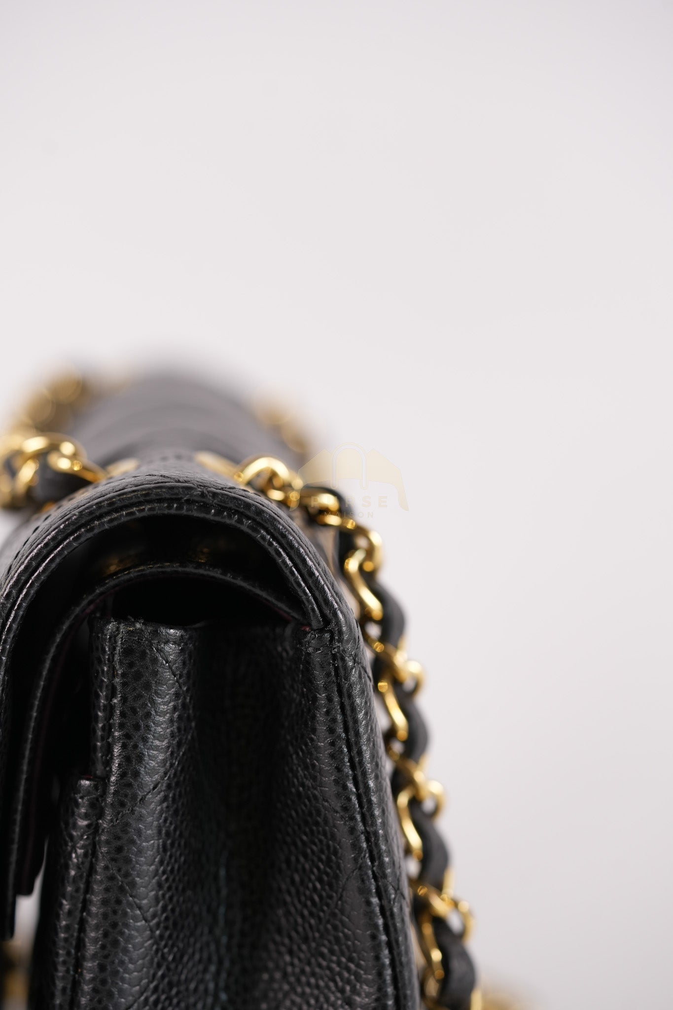 Classic Double Flap Medium in Black Quilted Caviar Leather & Gold Hardware Series 23 | Purse Maison Luxury Bags Shop