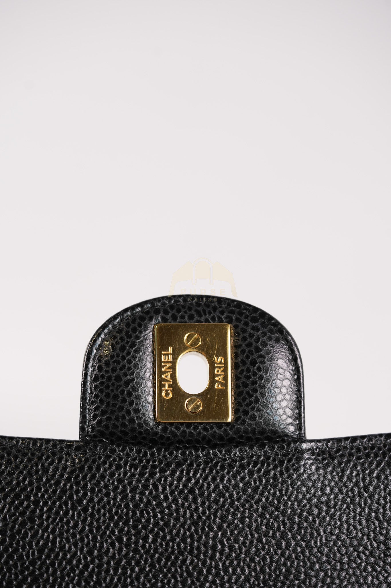 Classic Double Flap Medium in Black Quilted Caviar Leather & Gold Hardware Series 23 | Purse Maison Luxury Bags Shop