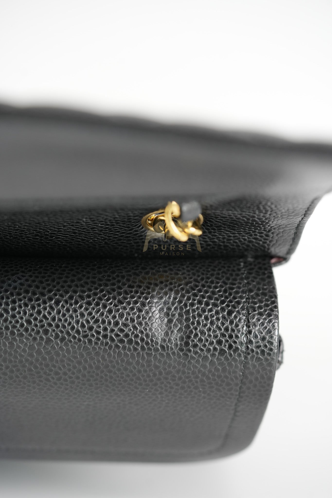 Classic Double Flap Medium in Black Quilted Caviar Leather & Gold Hardware Series 23 | Purse Maison Luxury Bags Shop