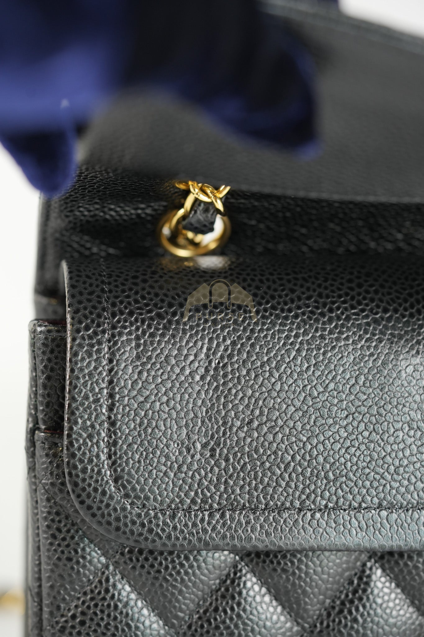 Classic Double Flap Medium in Black Quilted Caviar Leather & Gold Hardware Series 23 | Purse Maison Luxury Bags Shop