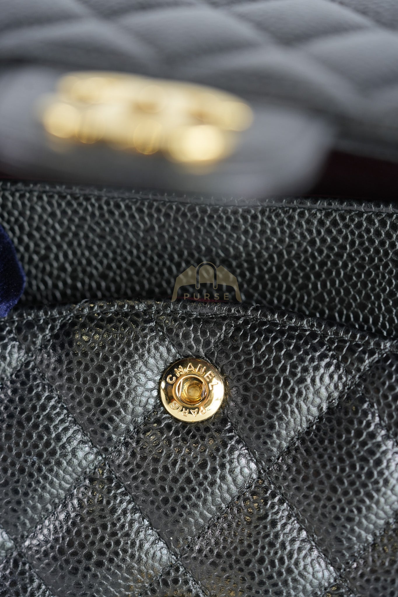 Classic Double Flap Medium in Black Quilted Caviar Leather & Gold Hardware Series 23 | Purse Maison Luxury Bags Shop