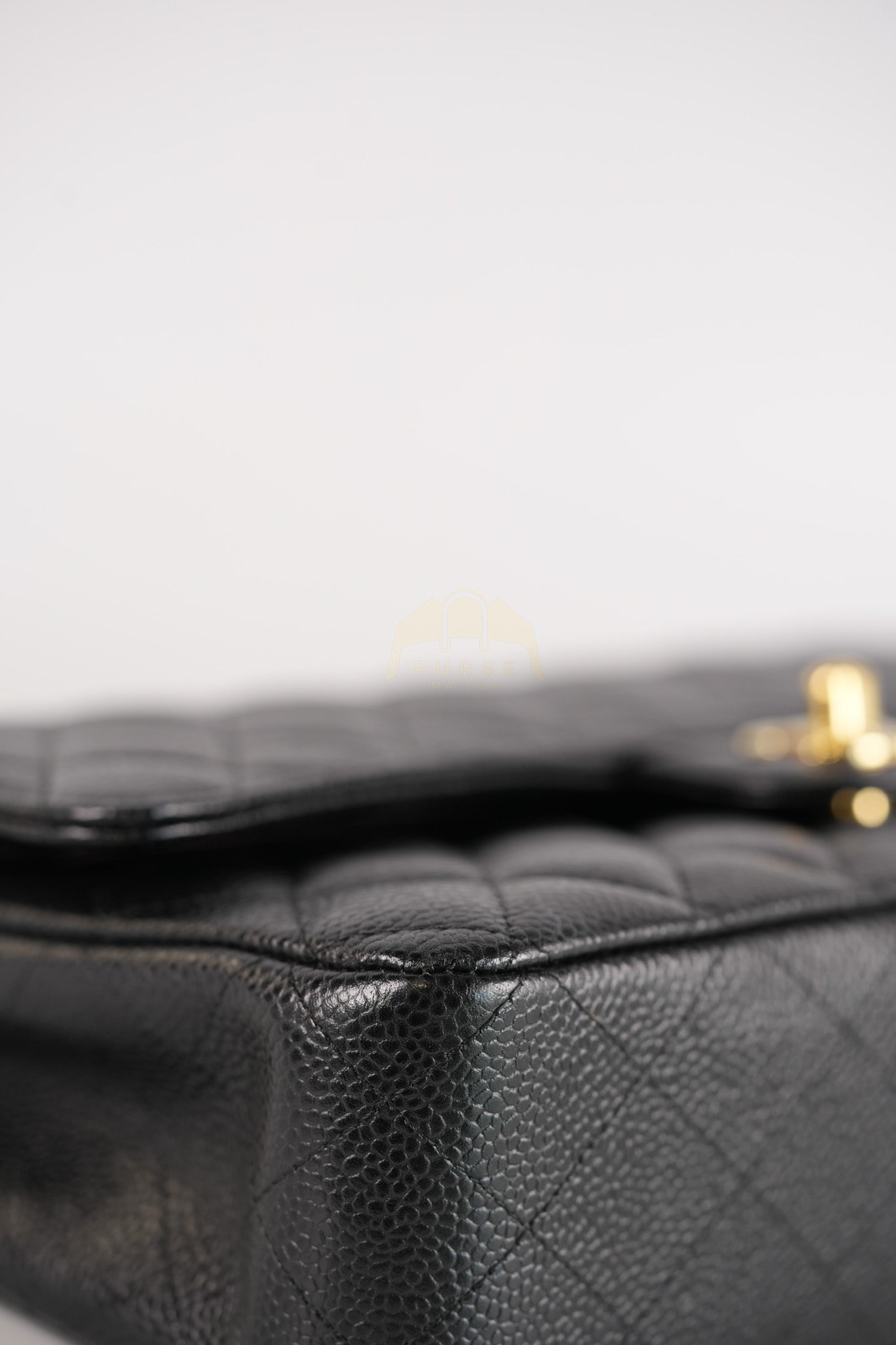 Classic Double Flap Medium in Black Quilted Caviar Leather & Gold Hardware Series 23 | Purse Maison Luxury Bags Shop