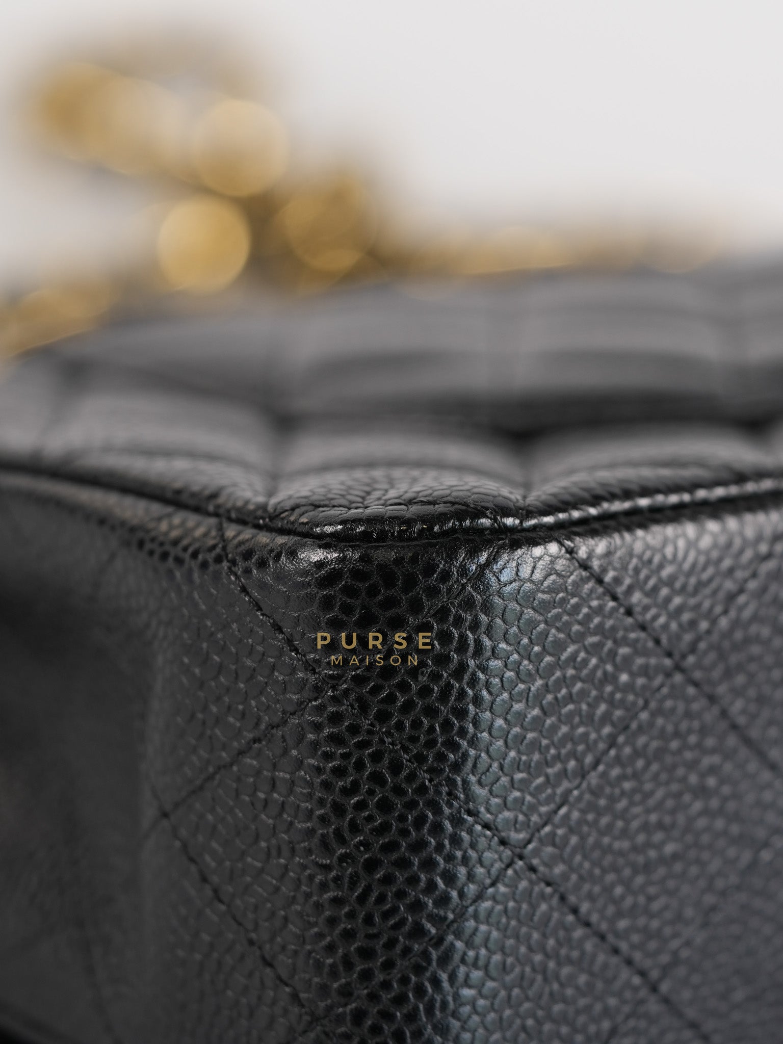 Classic Double Flap Medium in Black Quilted Caviar Leather & Gold Hardware Series 25 | Purse Maison Luxury Bags Shop