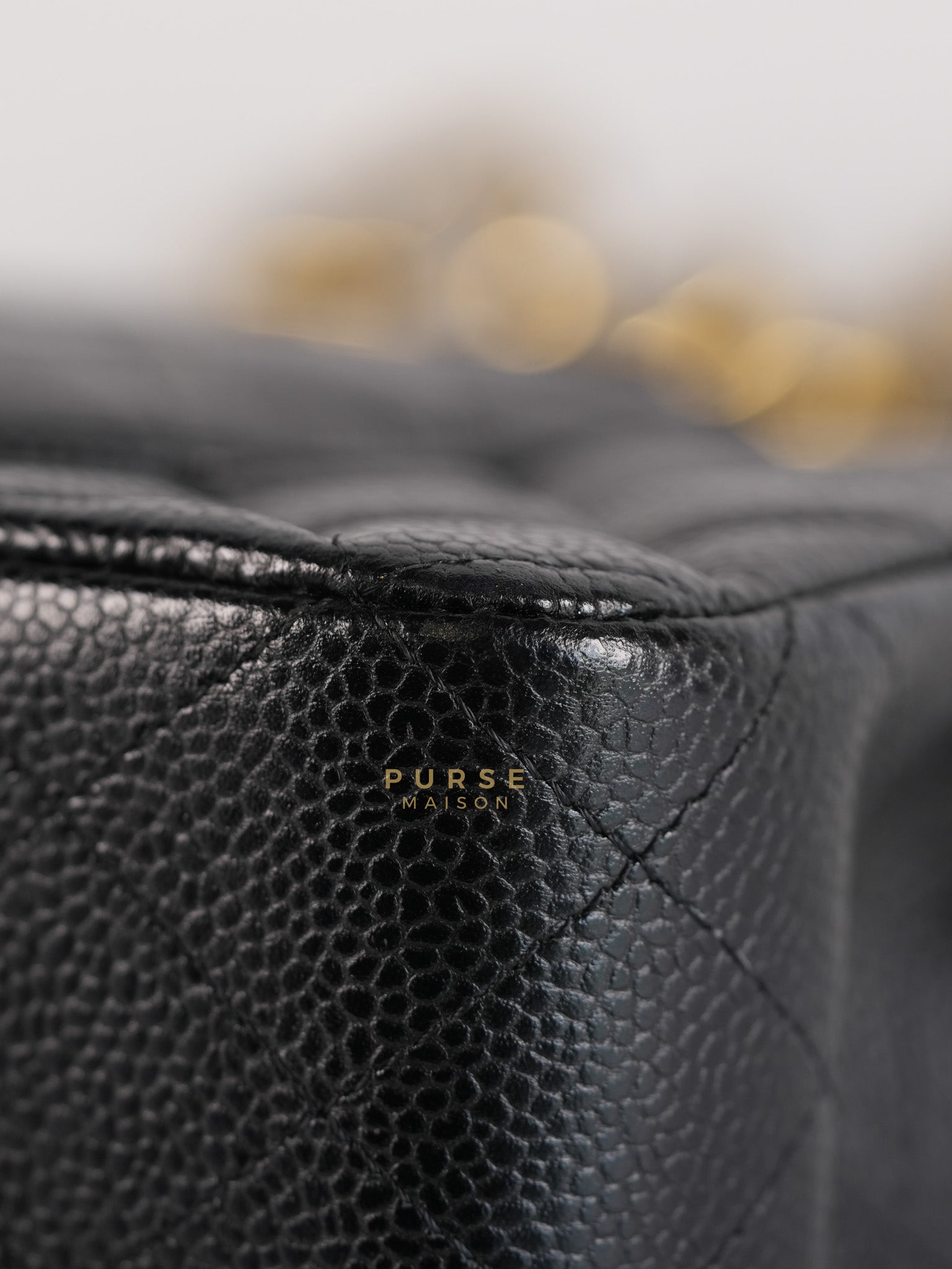 Classic Double Flap Medium in Black Quilted Caviar Leather & Gold Hardware Series 25 | Purse Maison Luxury Bags Shop