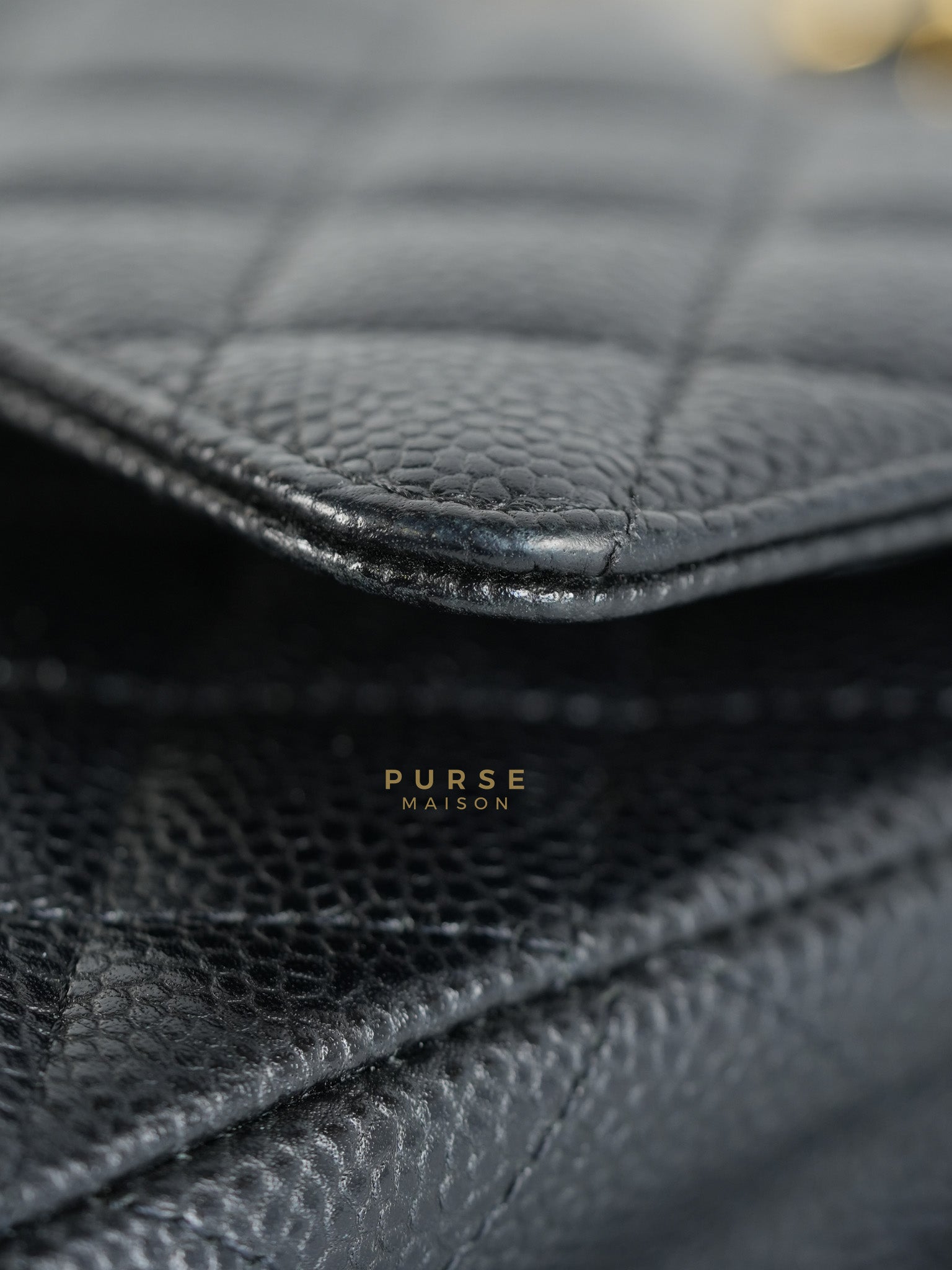 Classic Double Flap Medium in Black Quilted Caviar Leather & Gold Hardware Series 25 | Purse Maison Luxury Bags Shop