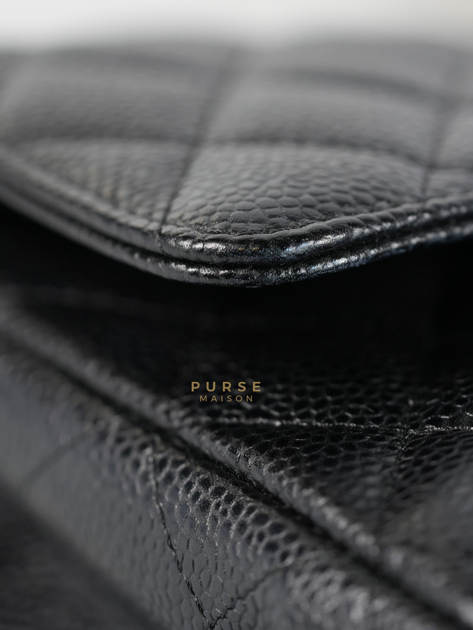 Classic Double Flap Medium in Black Quilted Caviar Leather & Gold Hardware Series 25 | Purse Maison Luxury Bags Shop