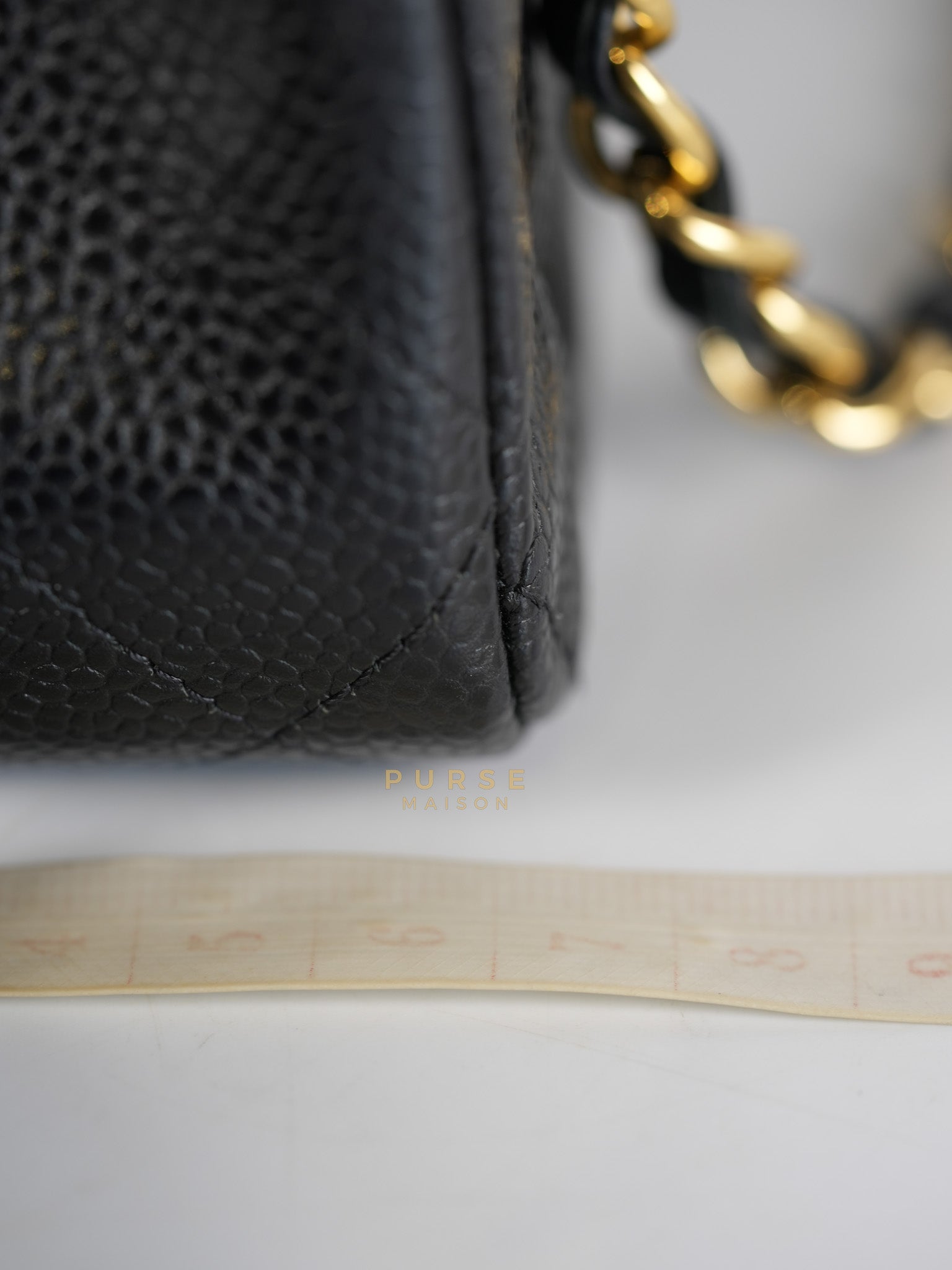 Classic Double Flap Medium in Black Quilted Caviar Leather & Gold Hardware Series 25 | Purse Maison Luxury Bags Shop