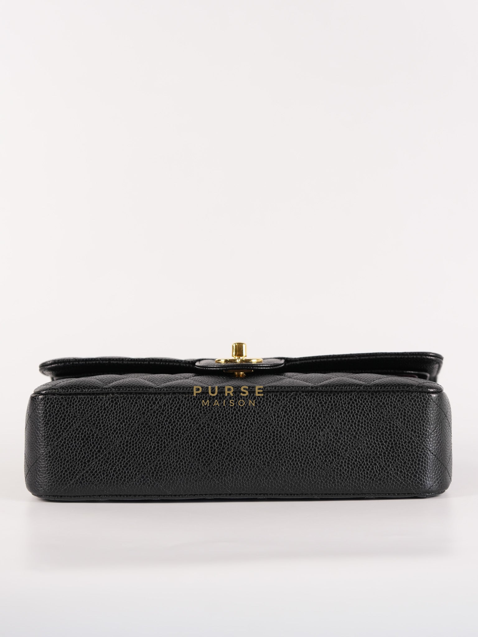Classic Double Flap Medium in Black Quilted Caviar Leather & Gold Hardware Series 25 | Purse Maison Luxury Bags Shop