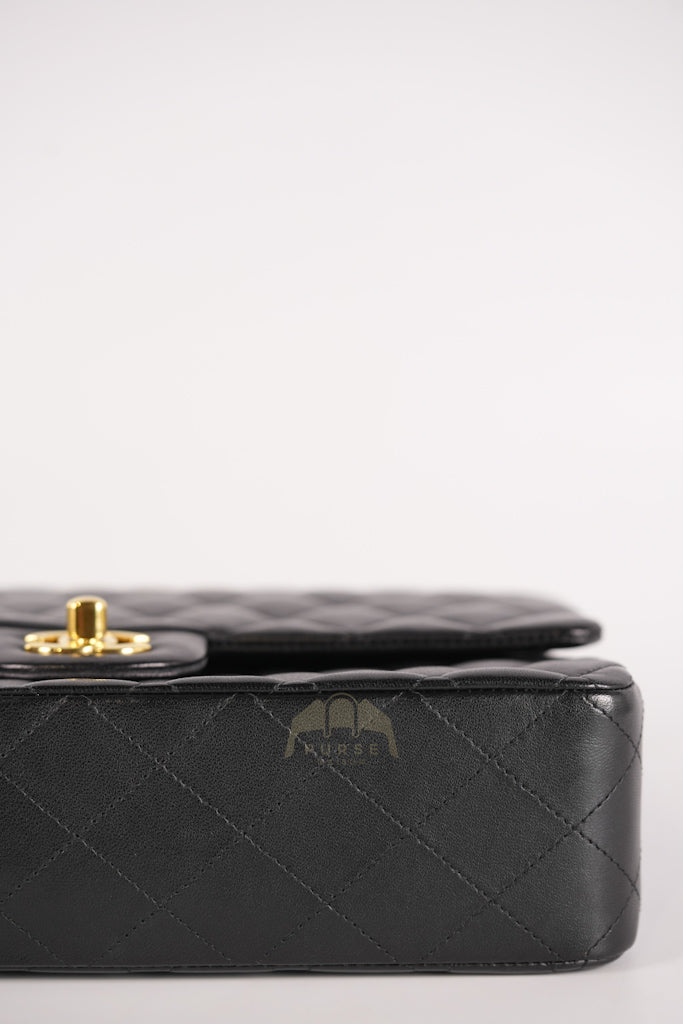 Classic Double Flap Medium in Black Quilted Lambskin Leather and Gold Hardware Series 26 | Purse Maison Luxury Bags Shop