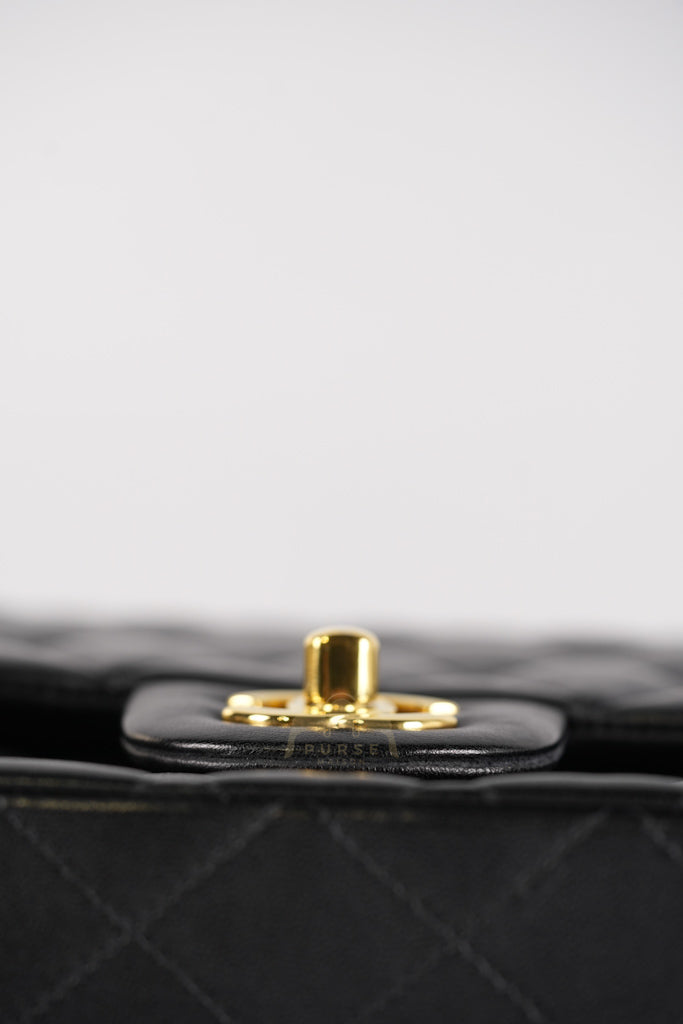Classic Double Flap Medium in Black Quilted Lambskin Leather and Gold Hardware Series 26 | Purse Maison Luxury Bags Shop