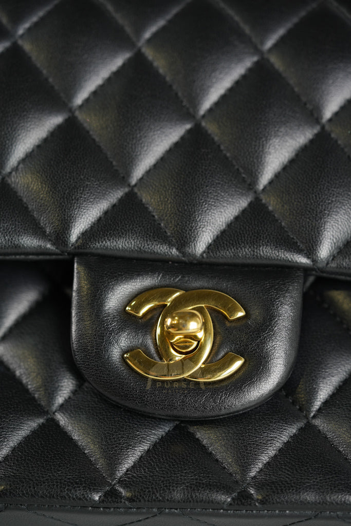 Classic Double Flap Medium in Black Quilted Lambskin Leather and Gold Hardware Series 26 | Purse Maison Luxury Bags Shop