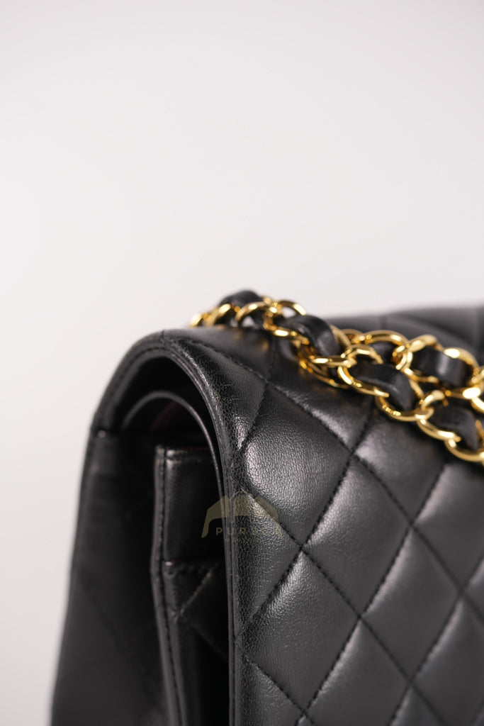 Classic Double Flap Medium in Black Quilted Lambskin Leather and Gold Hardware Series 26 | Purse Maison Luxury Bags Shop