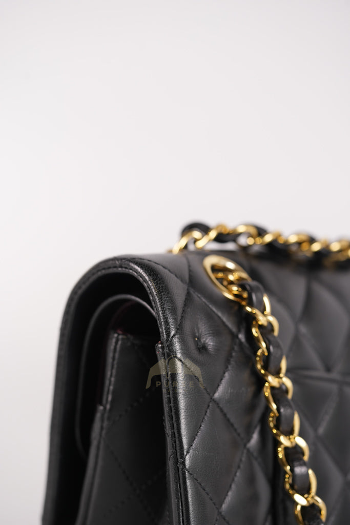 Classic Double Flap Medium in Black Quilted Lambskin Leather and Gold Hardware Series 26 | Purse Maison Luxury Bags Shop