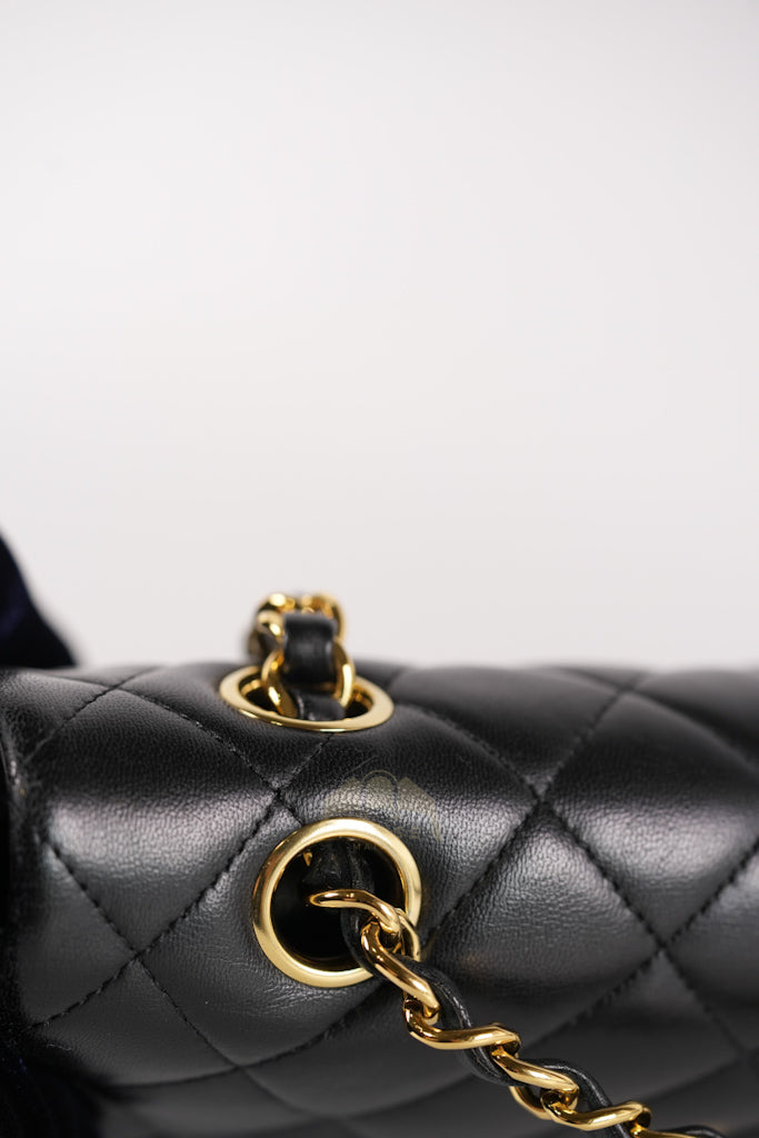 Classic Double Flap Medium in Black Quilted Lambskin Leather and Gold Hardware Series 26 | Purse Maison Luxury Bags Shop