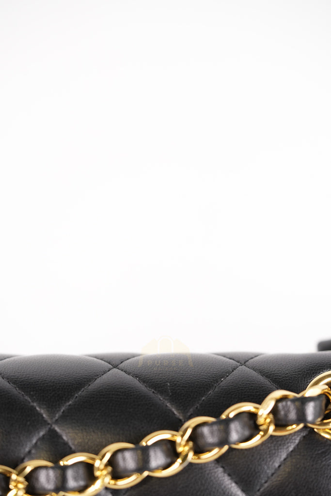 Classic Double Flap Medium in Black Quilted Lambskin Leather and Gold Hardware Series 26 | Purse Maison Luxury Bags Shop