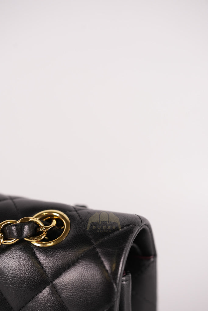 Classic Double Flap Medium in Black Quilted Lambskin Leather and Gold Hardware Series 26 | Purse Maison Luxury Bags Shop