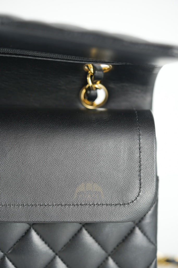 Classic Double Flap Medium in Black Quilted Lambskin Leather and Gold Hardware Series 26 | Purse Maison Luxury Bags Shop