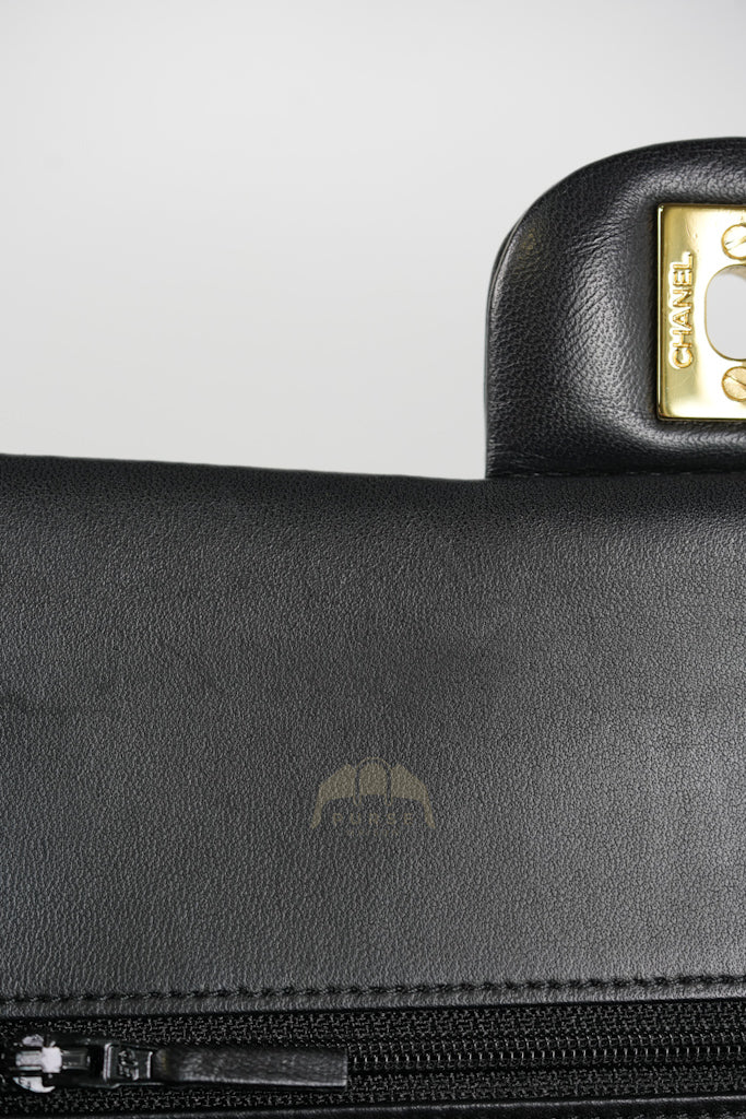 Classic Double Flap Medium in Black Quilted Lambskin Leather and Gold Hardware Series 26 | Purse Maison Luxury Bags Shop
