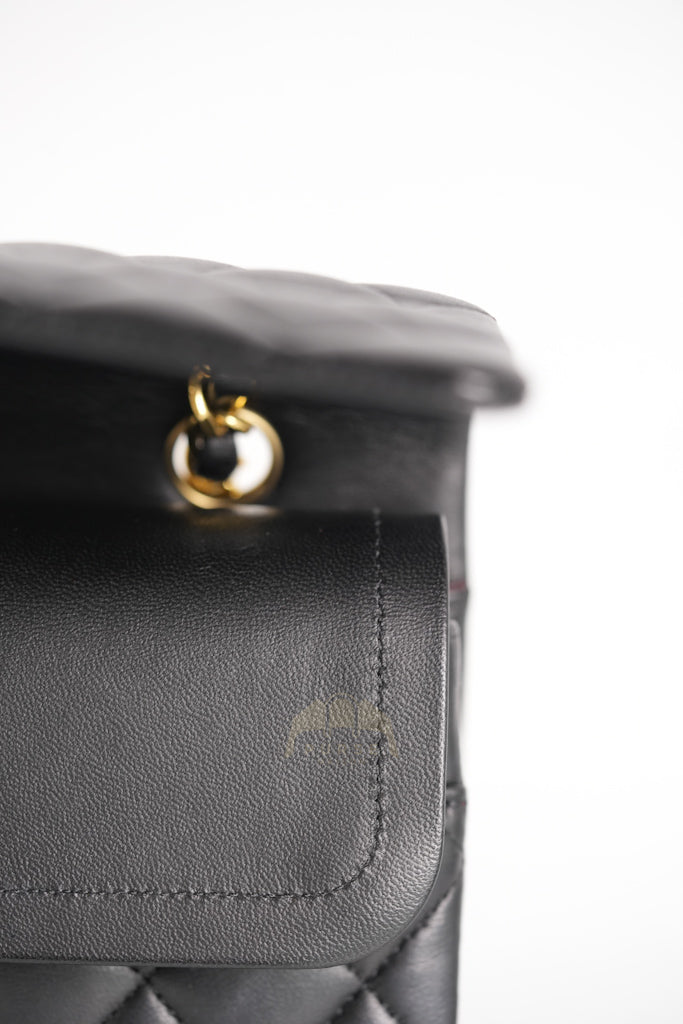 Classic Double Flap Medium in Black Quilted Lambskin Leather and Gold Hardware Series 26 | Purse Maison Luxury Bags Shop