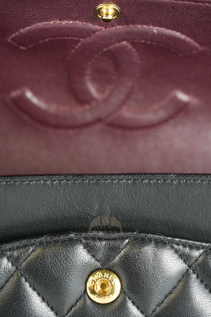 Classic Double Flap Medium in Black Quilted Lambskin Leather and Gold Hardware Series 26 | Purse Maison Luxury Bags Shop