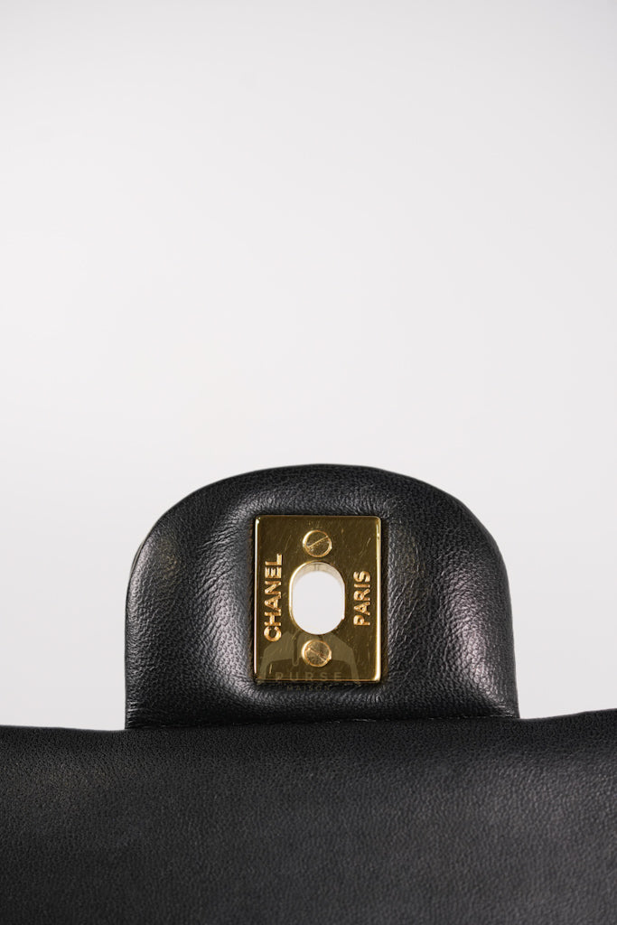 Classic Double Flap Medium in Black Quilted Lambskin Leather and Gold Hardware Series 26 | Purse Maison Luxury Bags Shop