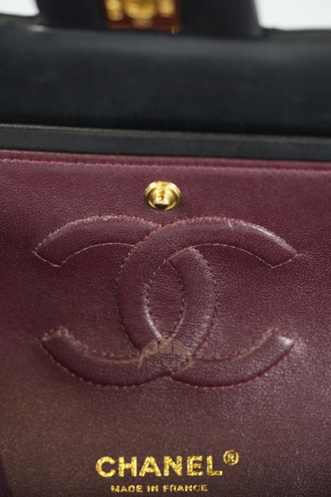 Classic Double Flap Medium in Black Quilted Lambskin Leather and Gold Hardware Series 26 | Purse Maison Luxury Bags Shop