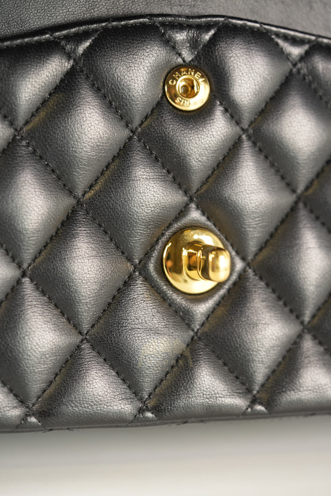 Classic Double Flap Medium in Black Quilted Lambskin Leather and Gold Hardware Series 26 | Purse Maison Luxury Bags Shop