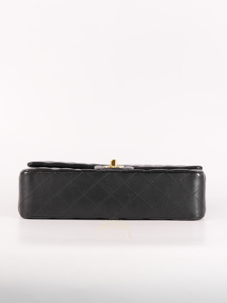 Classic Double Flap Medium in Black Quilted Lambskin Leather and Gold Hardware Series 26 | Purse Maison Luxury Bags Shop